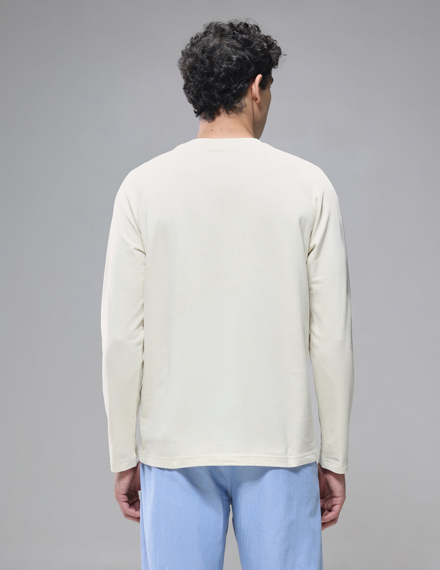 Raglan Full Sleeve Loopknit Lounge T-Shirt Bone White - U.S. Polo Assn. India | Large
