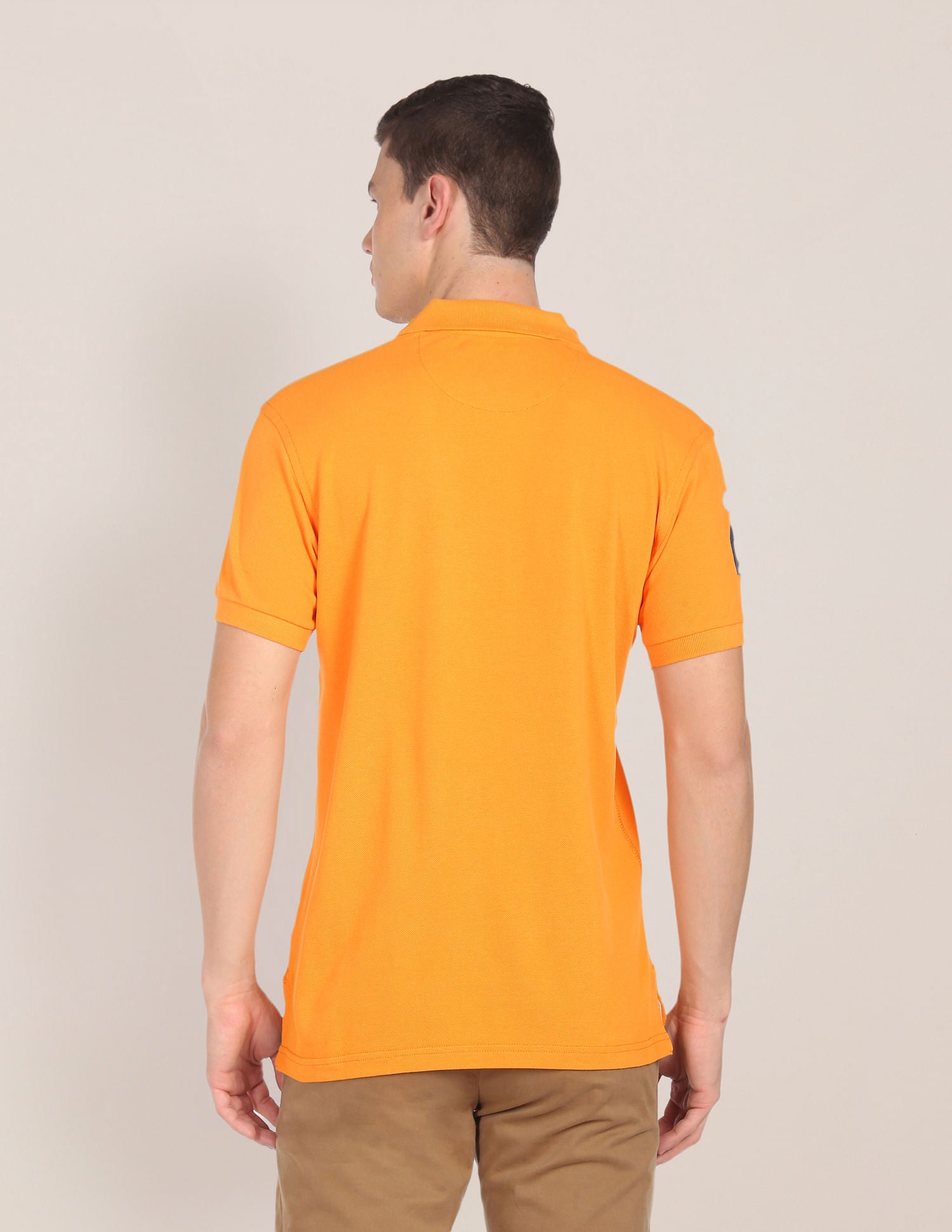 Compact Cotton Logo Polo Shirt Orange - U.S. POLO ASSN. | Large