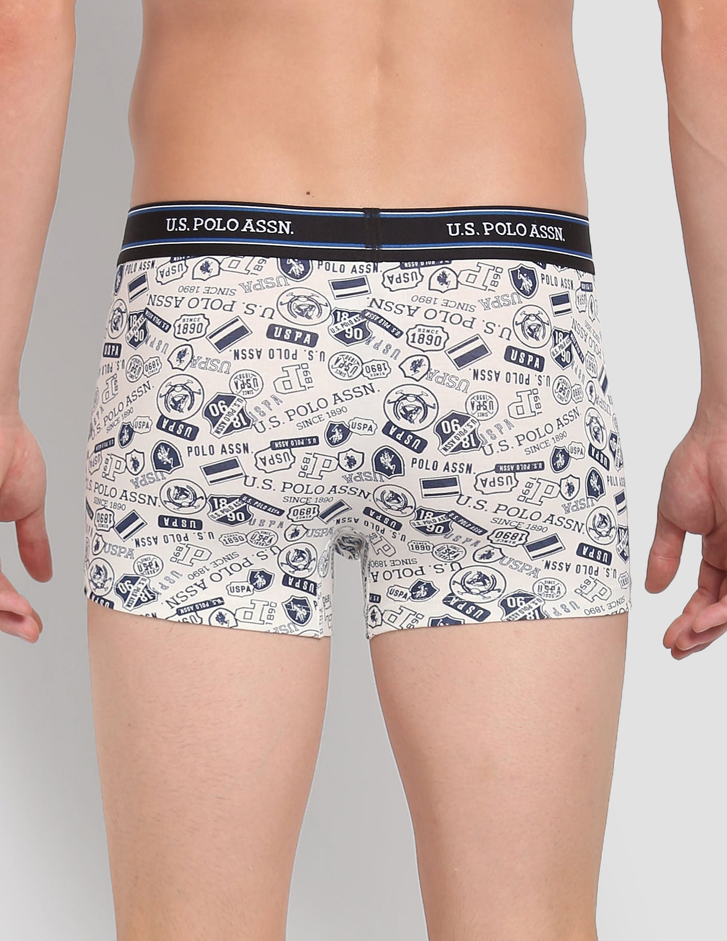 All Over Print Ribbed Jersey I616 Trunks - Pack Of 1 Ivory - U.S. POLO ASSN. | Large