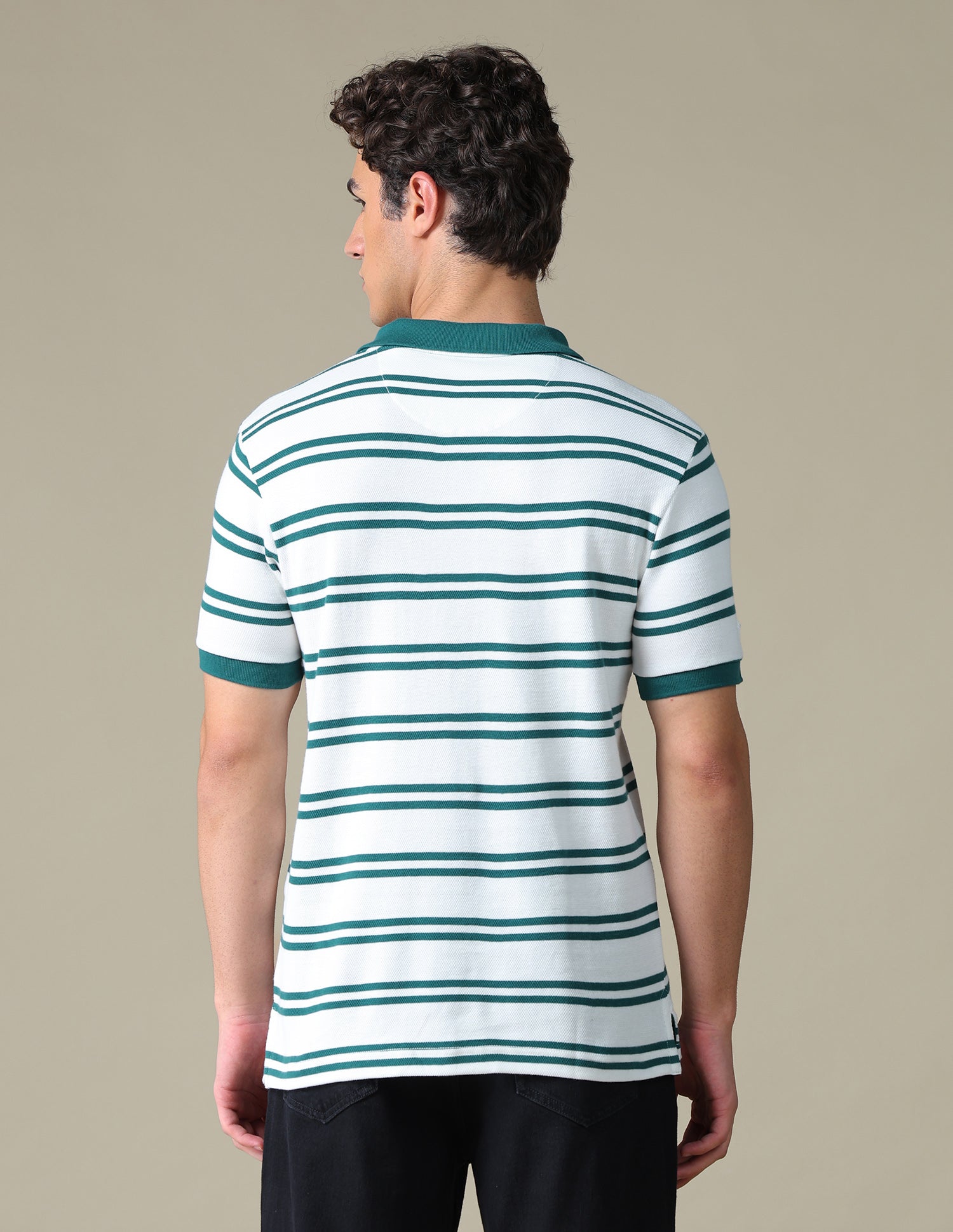 Horizontal Striped Regular Fit Polo Shirt Teal - U.S. Polo Assn. India | Large