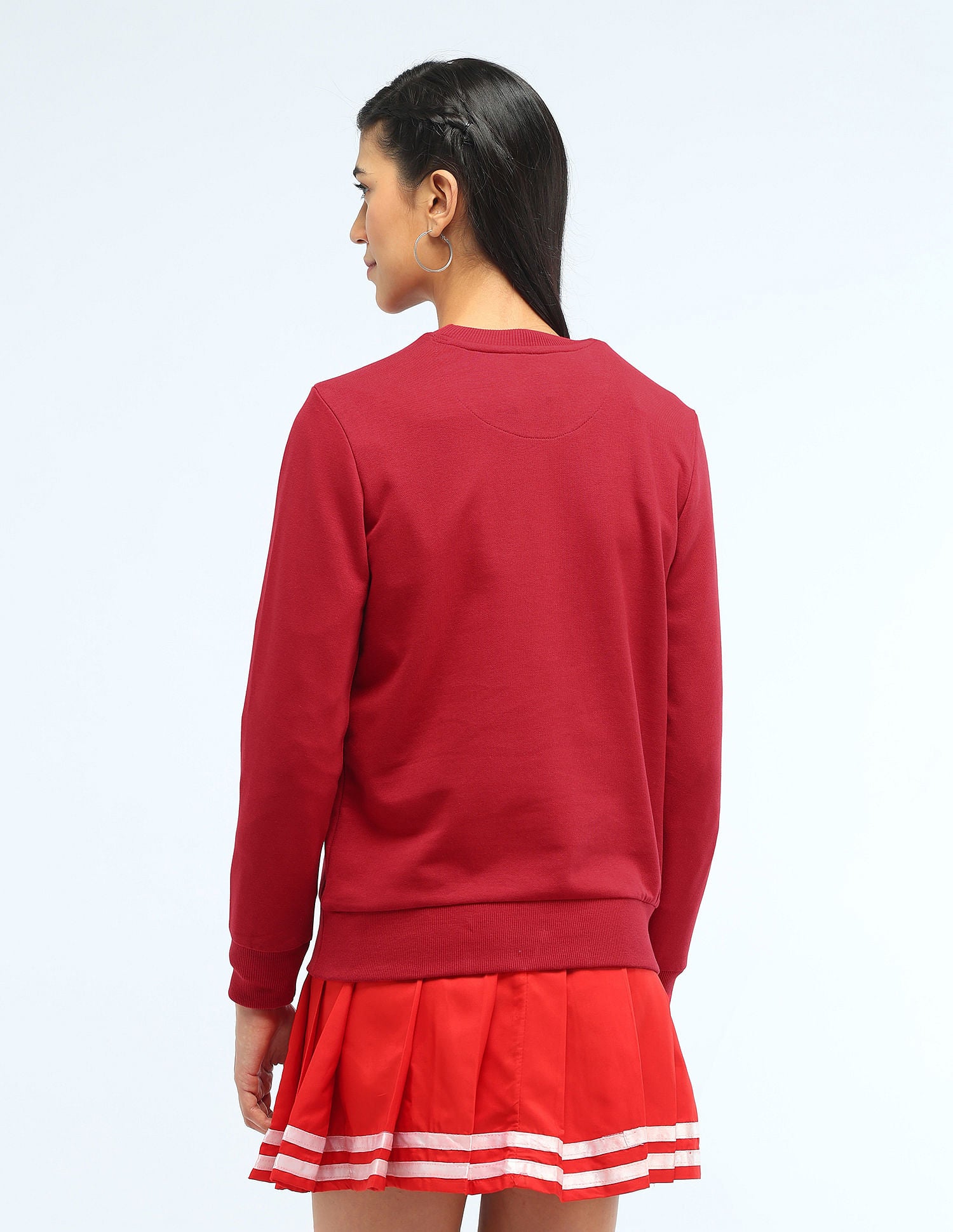 Solid Regular Fit Sweatshirt Red - U.S. Polo Assn. India | Large