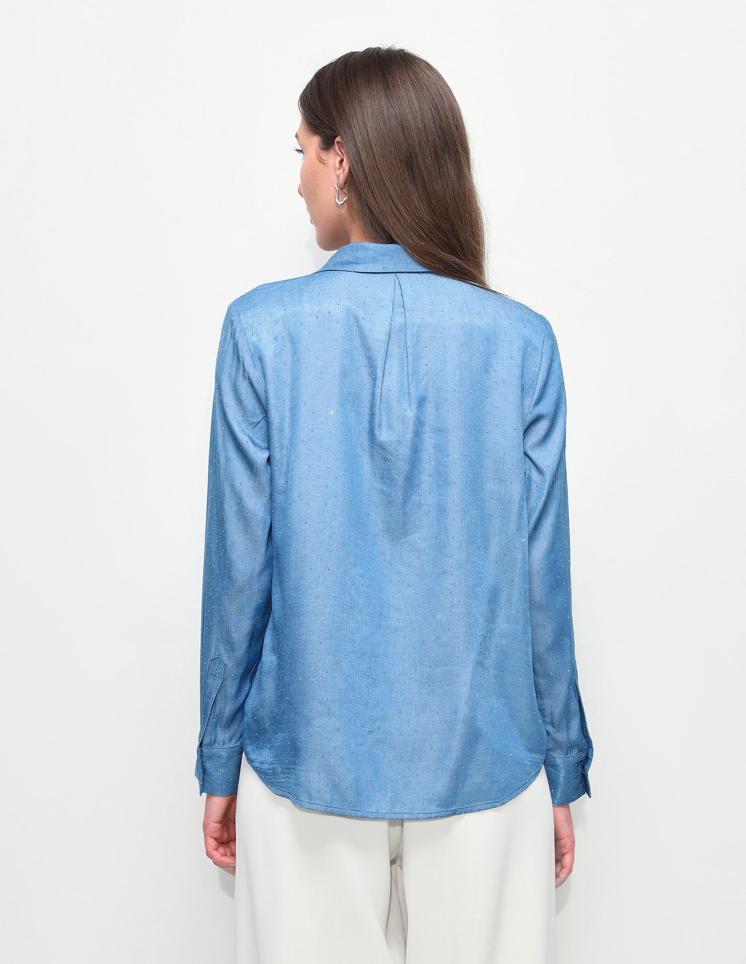 Stud Embellished Regular Fit Shirt Blue - U.S. Polo Assn. India | Large