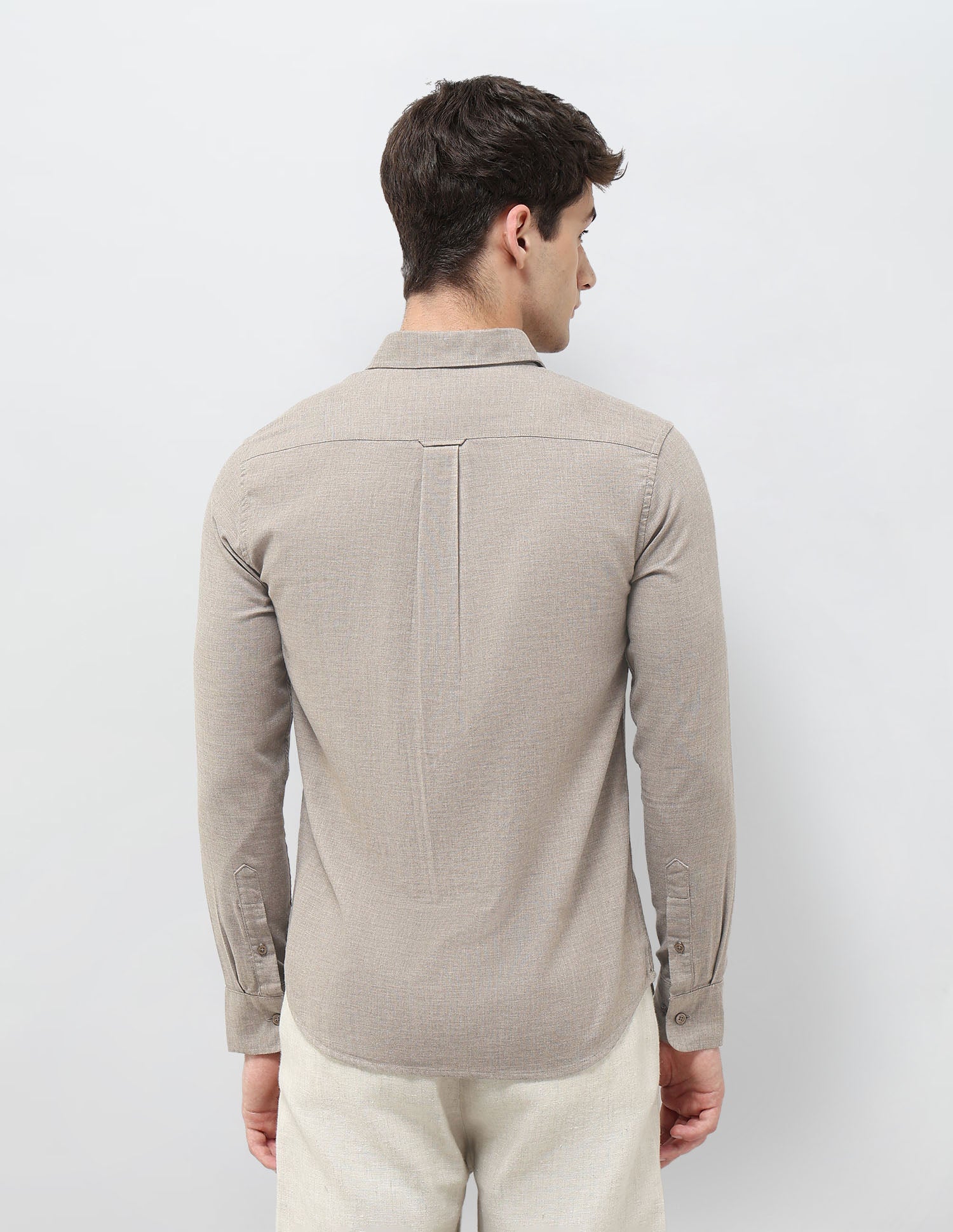 Tailored Fit Solid Shirt Brown - U.S. POLO ASSN. | Large