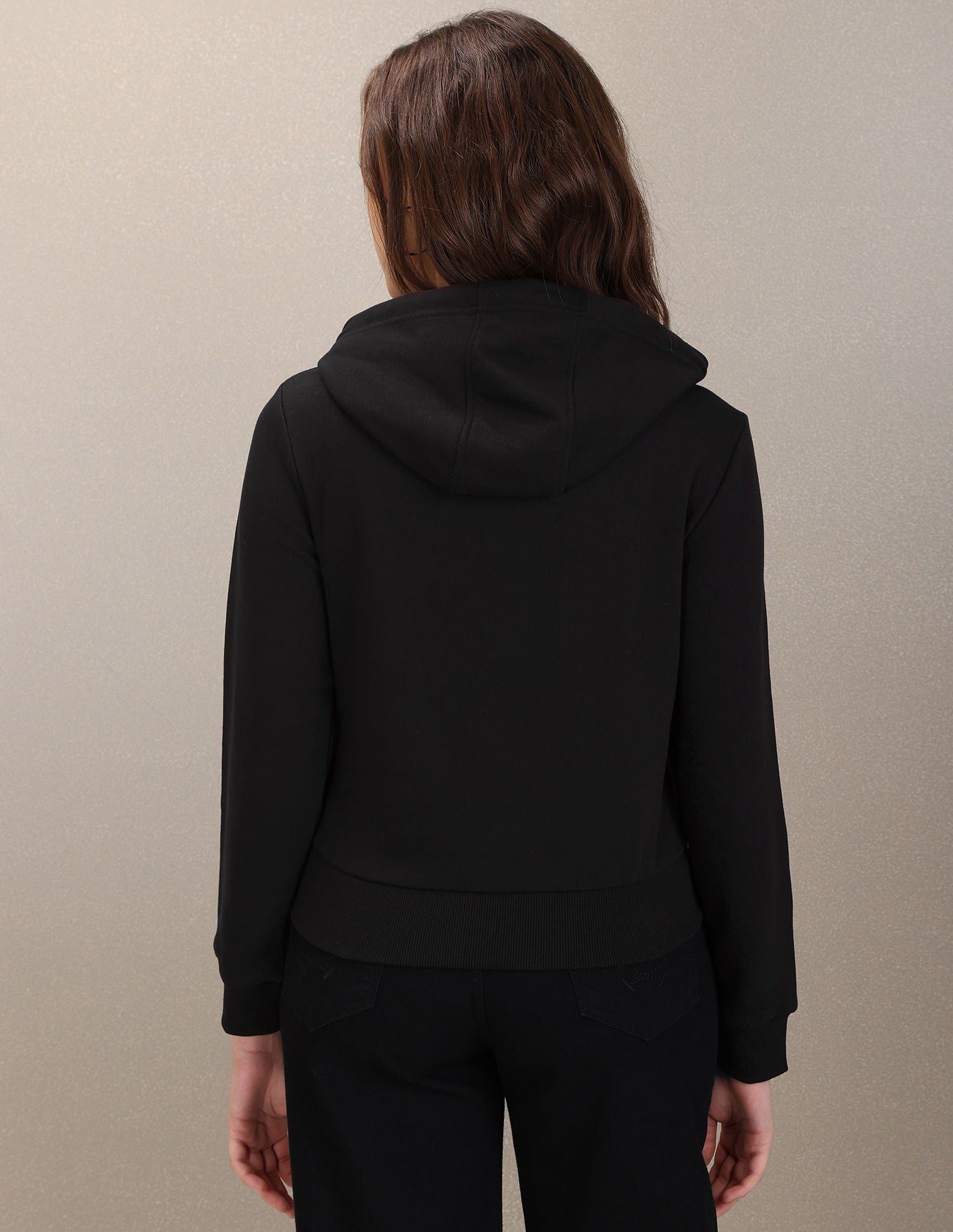 Full Zip Placket Solid Sweatshirt Black - U.S. POLO ASSN. | Large