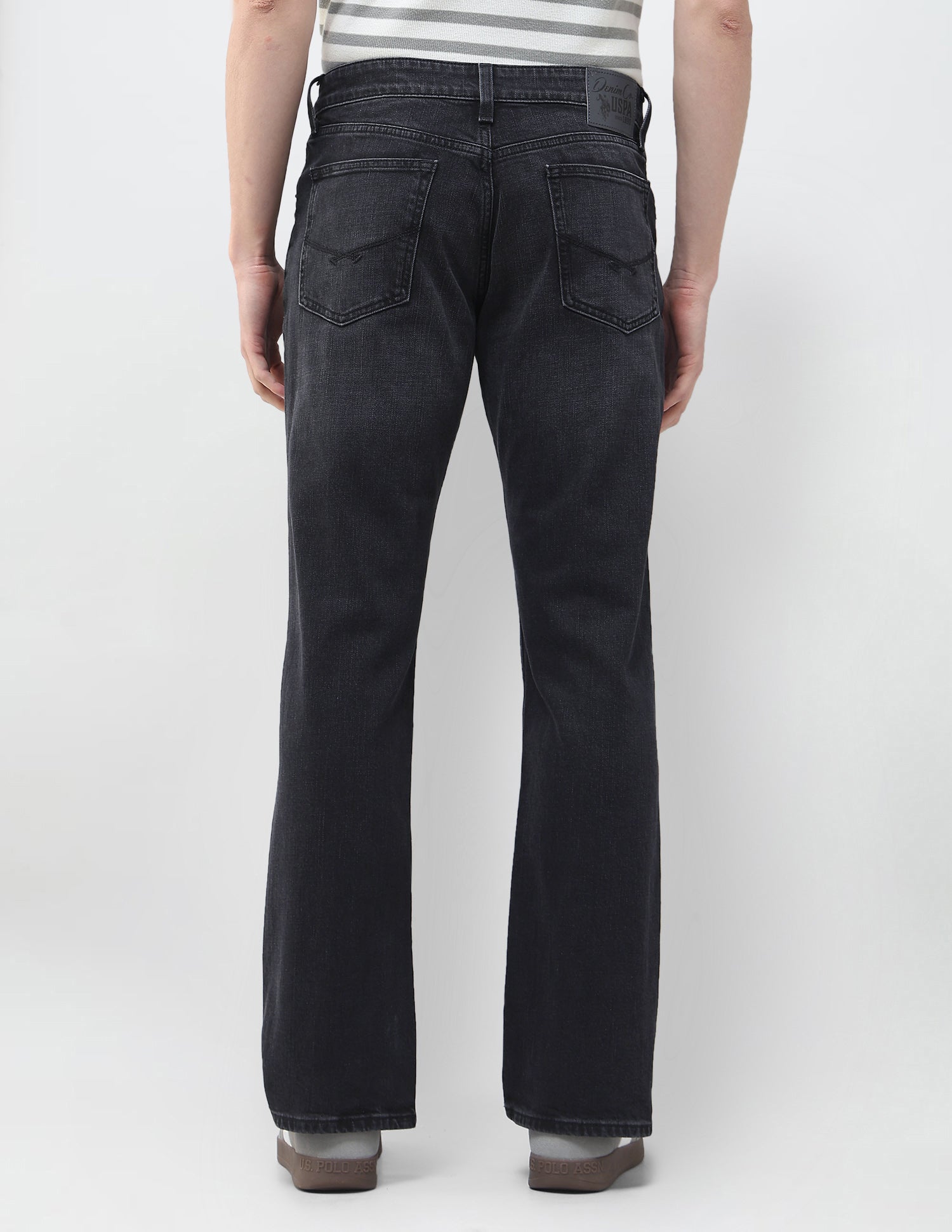 Whiskered Connor Bootcut Fit Jeans Washed Black - U.S. Polo Assn. India | Large