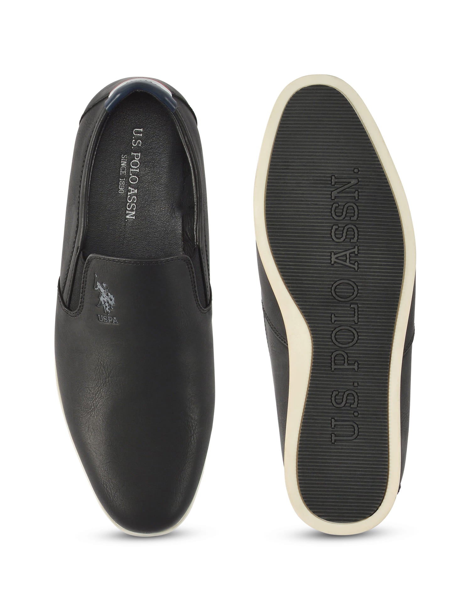 Men Wade 3.0 Black Work Casuals Slip On Black - U.S. Polo Assn. India | Large