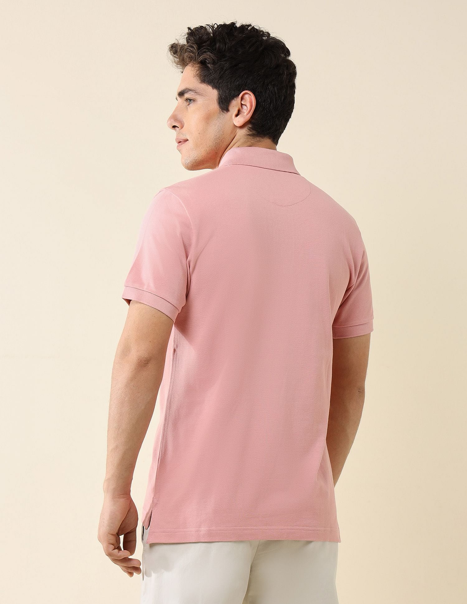 Pure Cotton Slim Fit Polo Shirt Light Pink - U.S. Polo Assn. India | Large