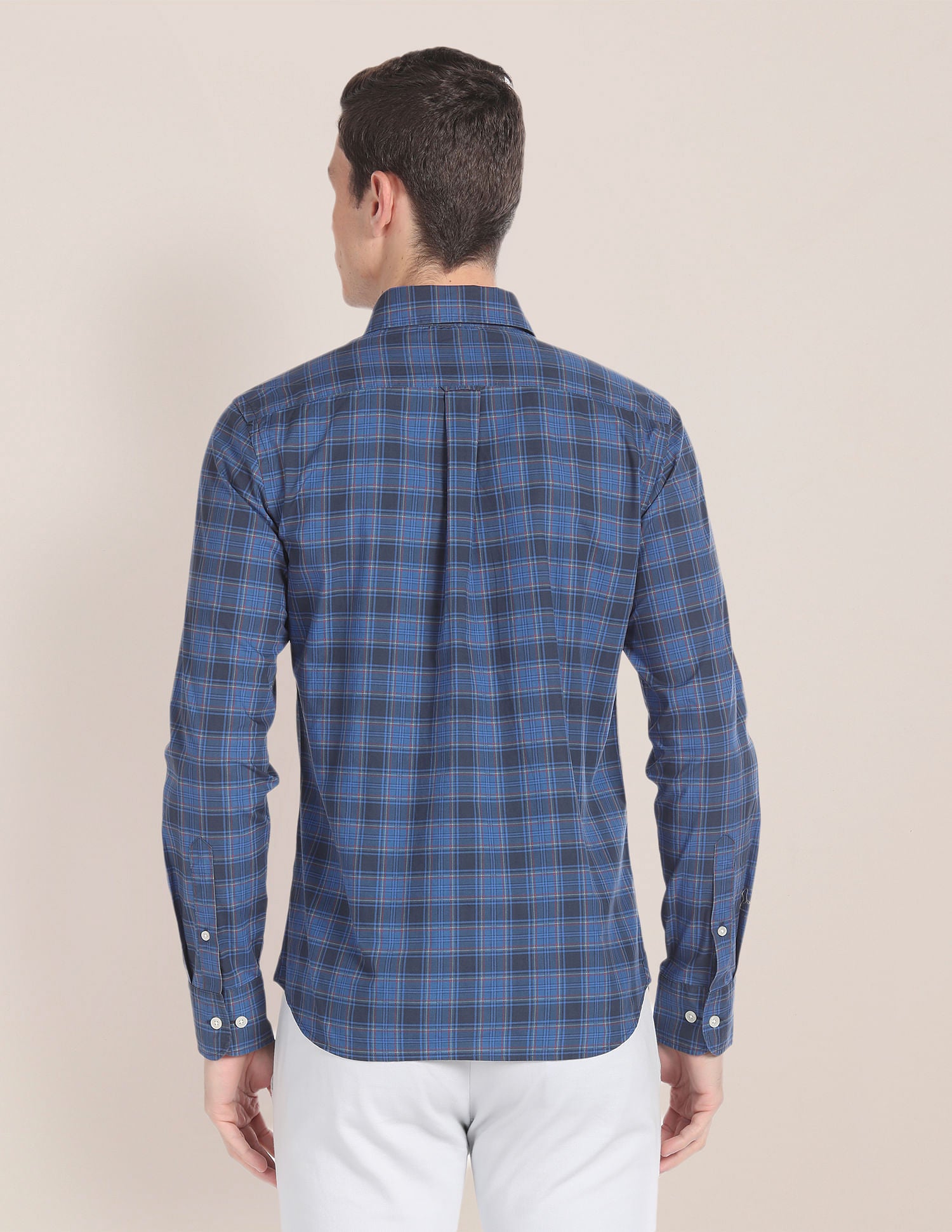Tartan Check Cotton Shirt Dark Blue - U.S. Polo Assn. India | Large