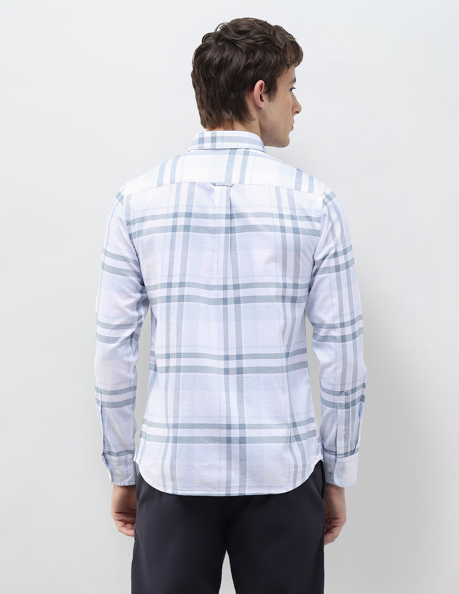 Grid Tattersall Checked Regular Fit Shirt Blue - U.S. Polo Assn. India | Large