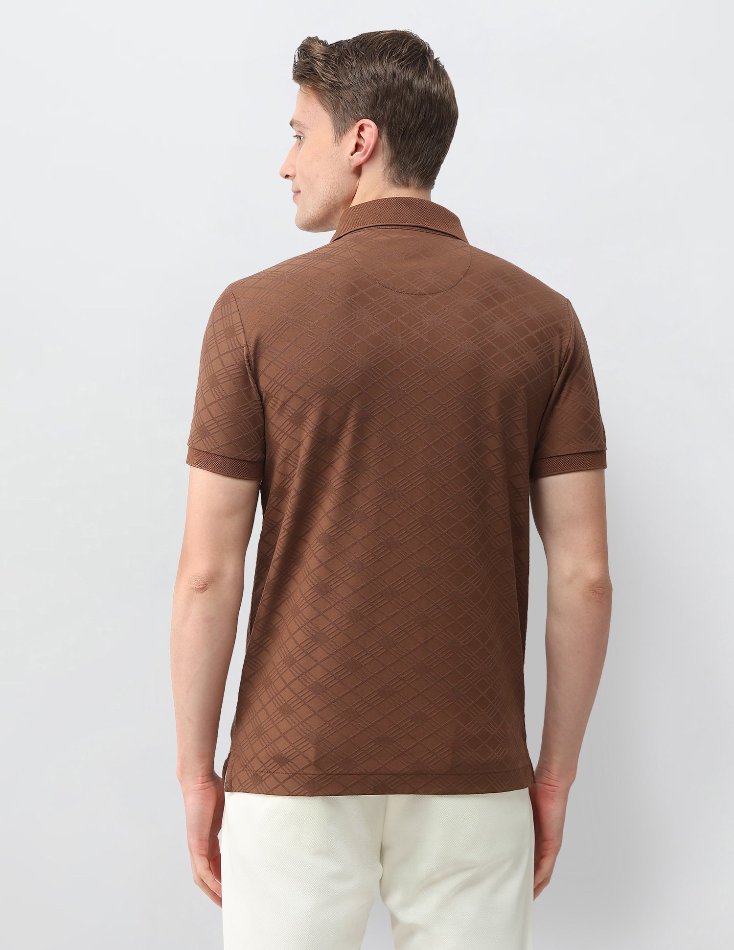 Geometric Printed Slim Fit Polo Shirt Brown - U.S. Polo Assn. India | Large