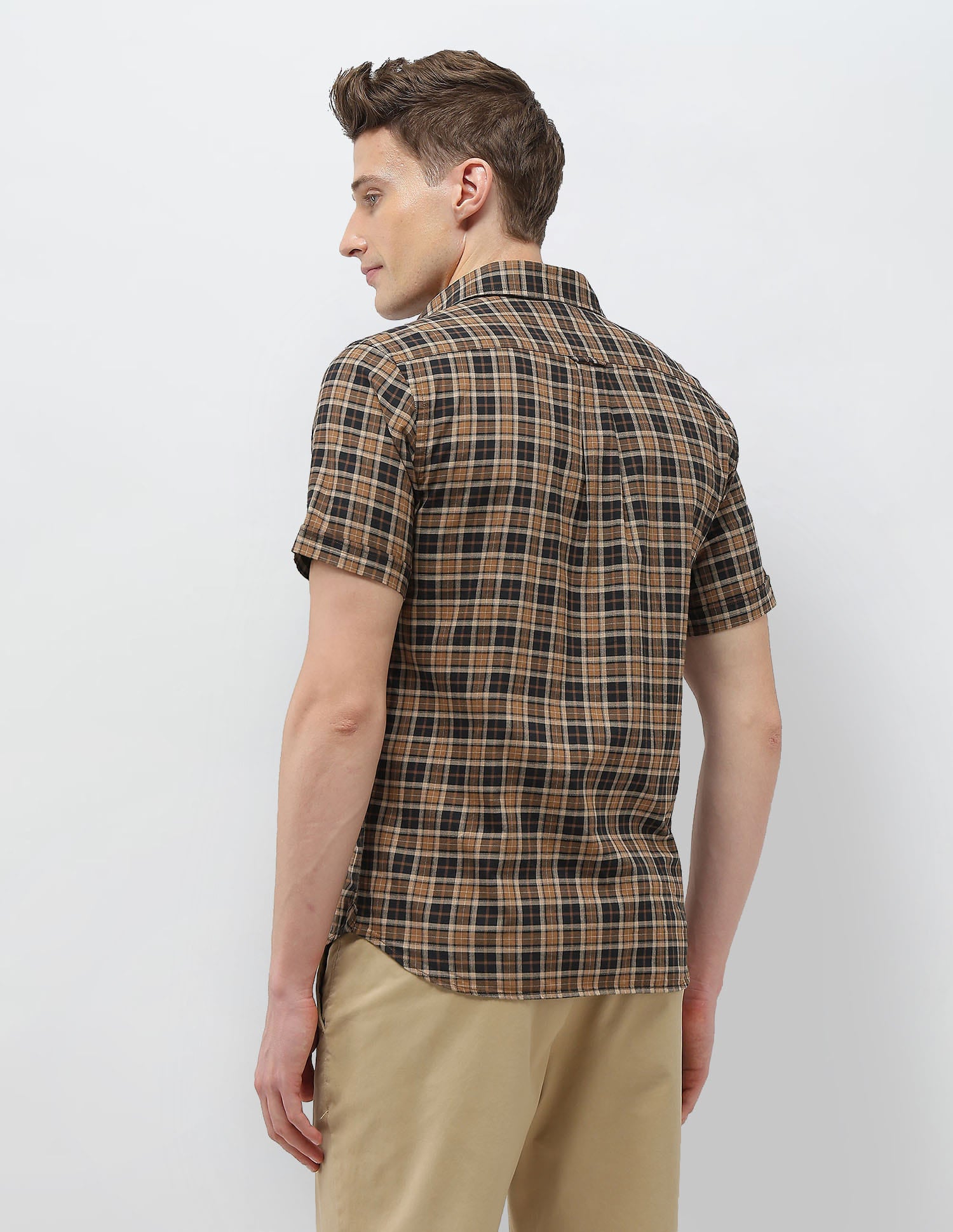 Plaid Checked Elevnado Regular Fit Shirt Brown - U.S. Polo Assn. India | Large