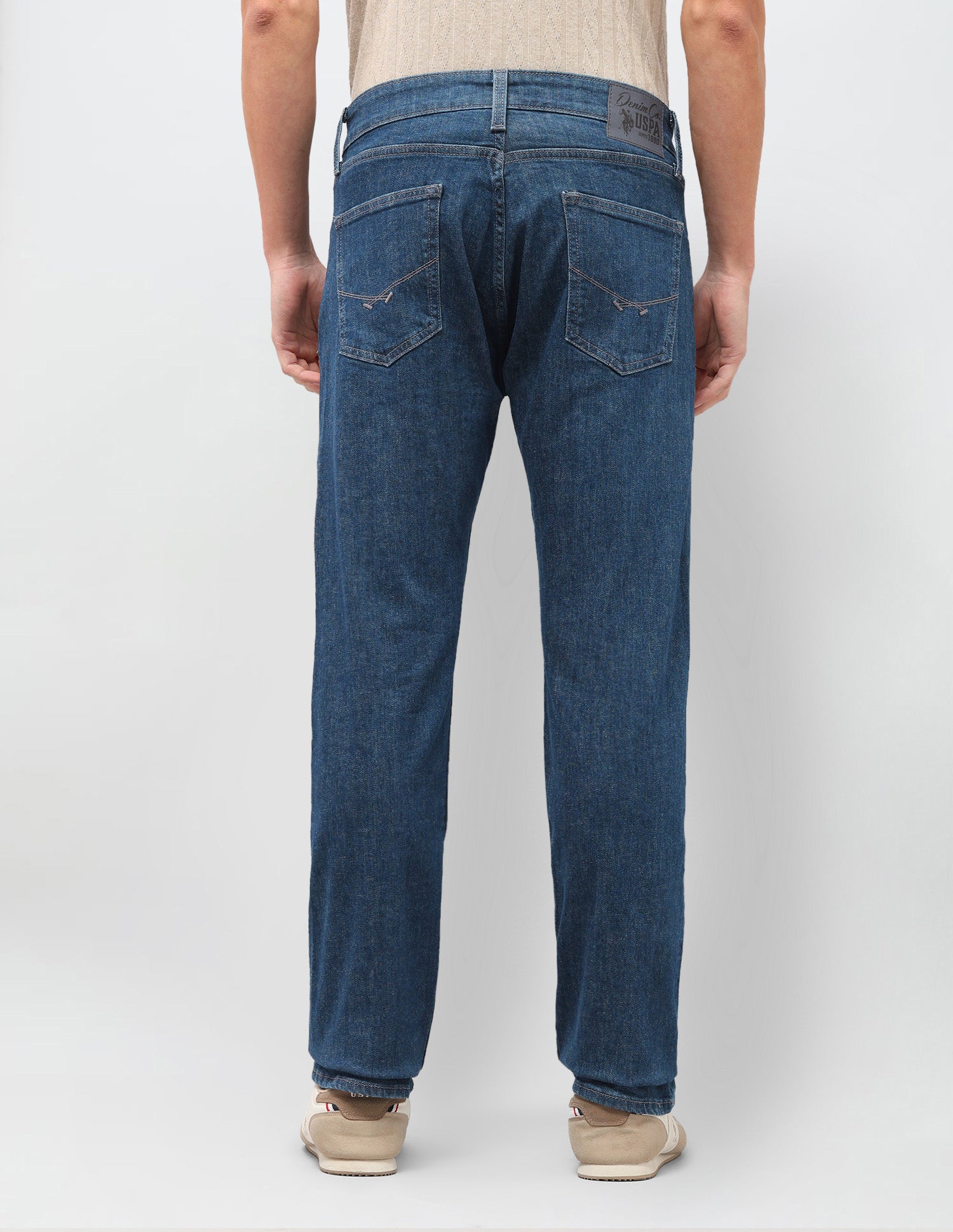 Mason Regular Straight Fit Rinsed Jeans Mid Blue - U.S. Polo Assn. India | Large
