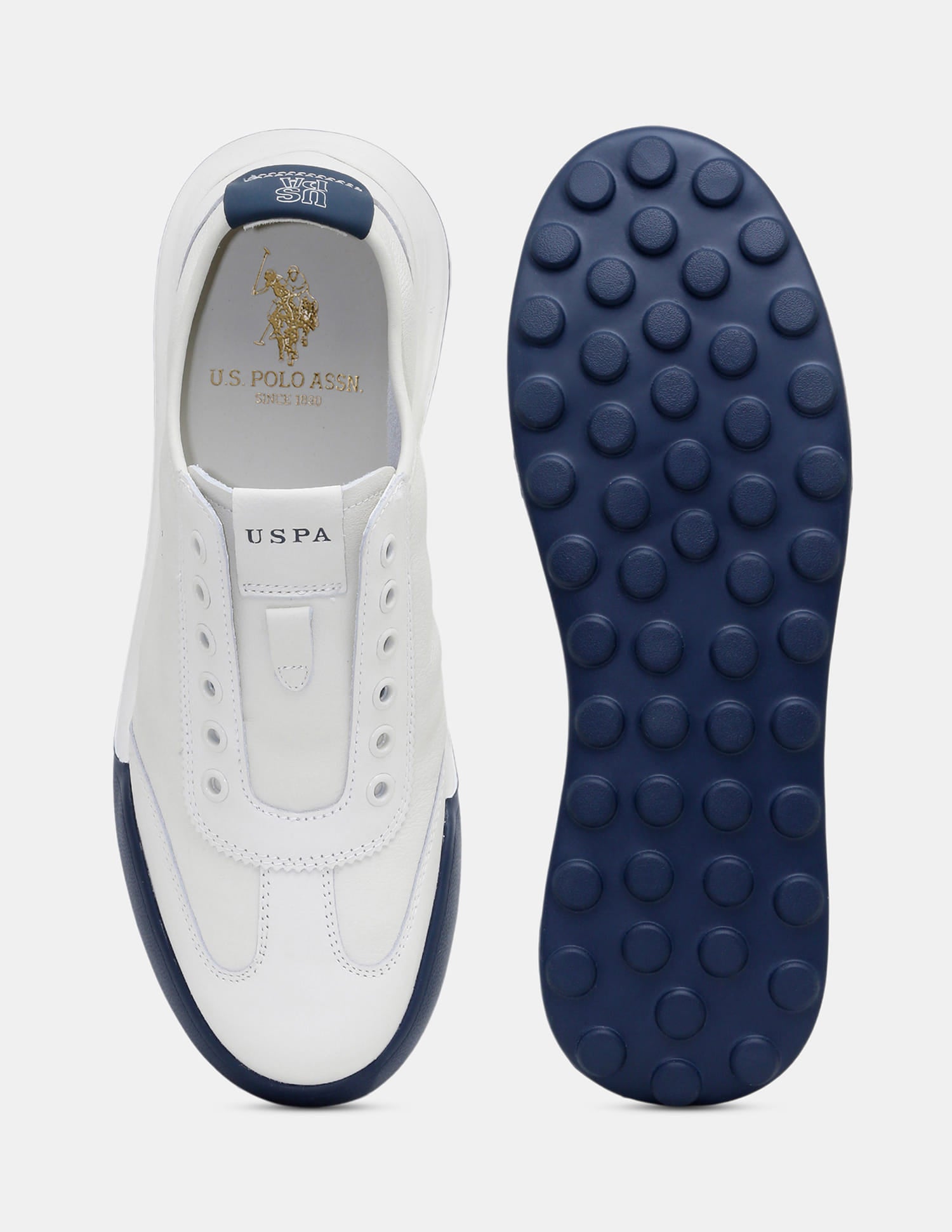 Round Toe Lace Ups Bram Sneakers Off White - U.S. Polo Assn. India | Large