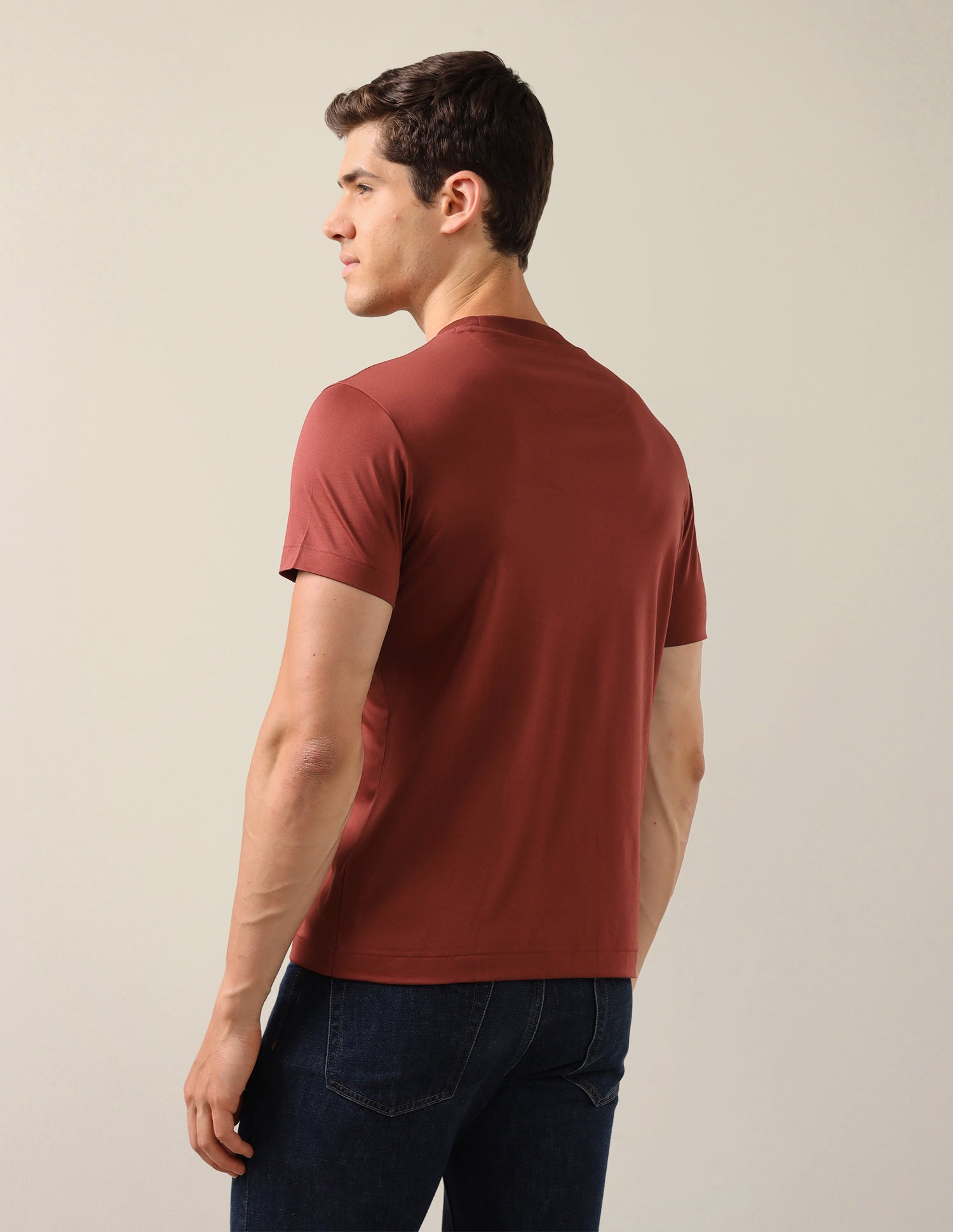 Solid Slim Fit T-Shirt Rust - U.S. Polo Assn. India | Large