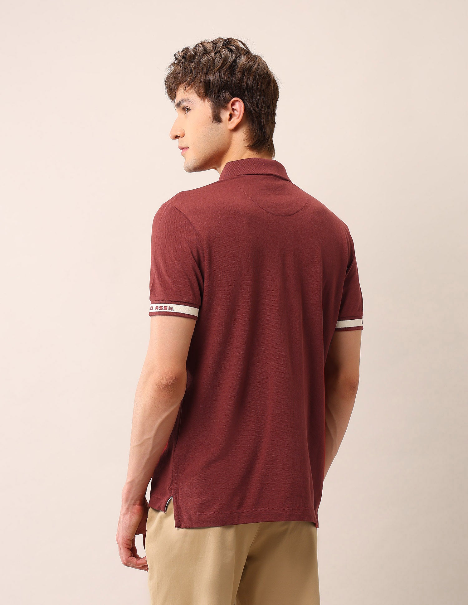 Solid Muscle Fit Polo Shirt Rust - U.S. Polo Assn. India | Large