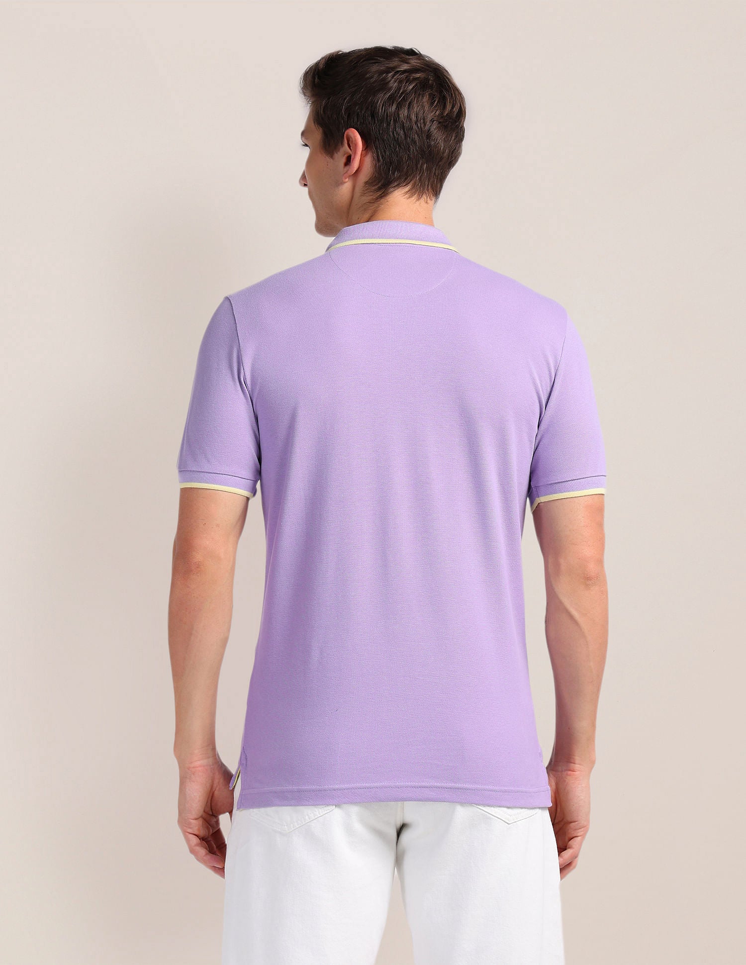 Solid Slim Fit Polo Shirt Lavender - U.S. Polo Assn. India | Large