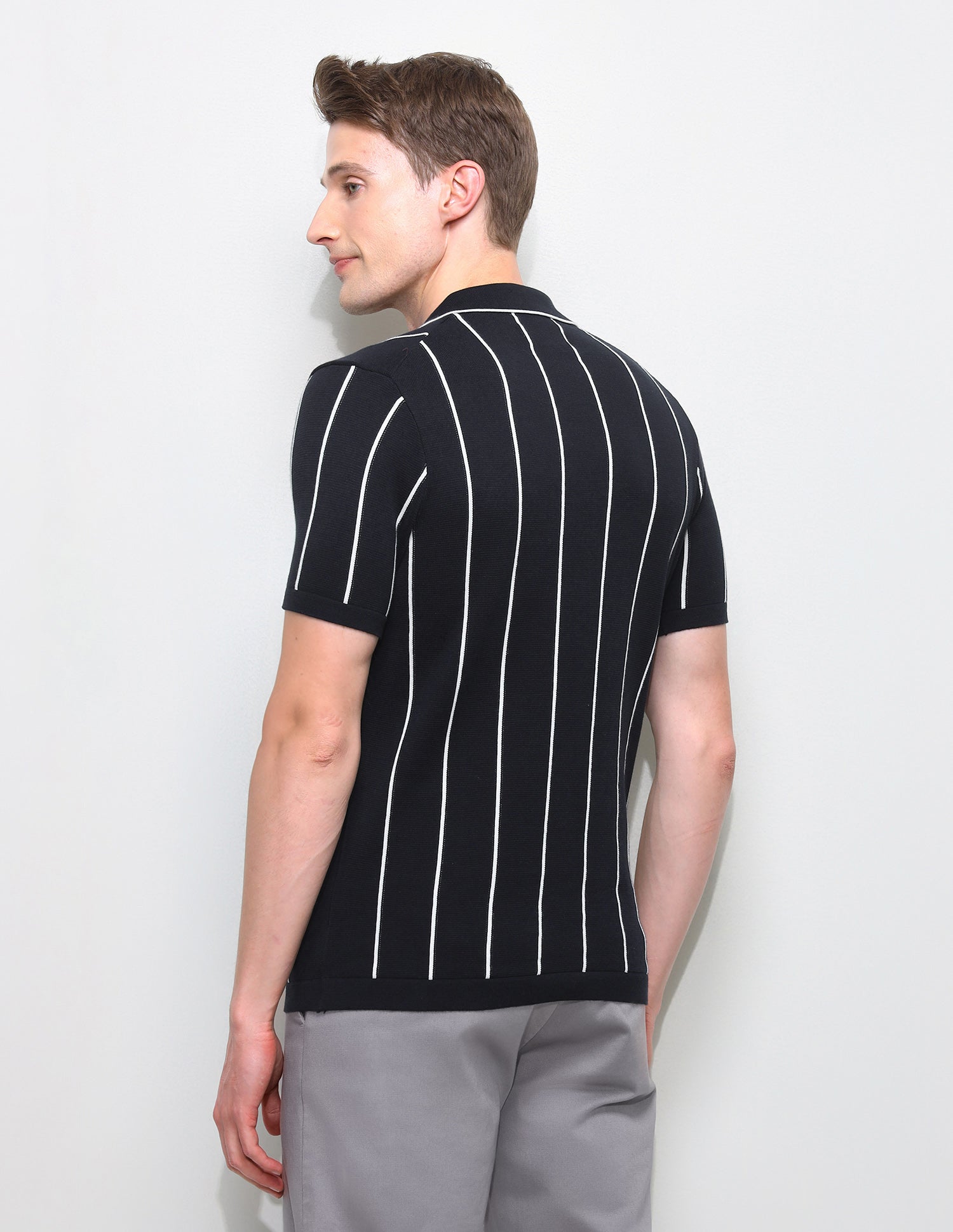 Vertical Striped Slim Fit Polo Shirt Navy - U.S. Polo Assn. India | Large