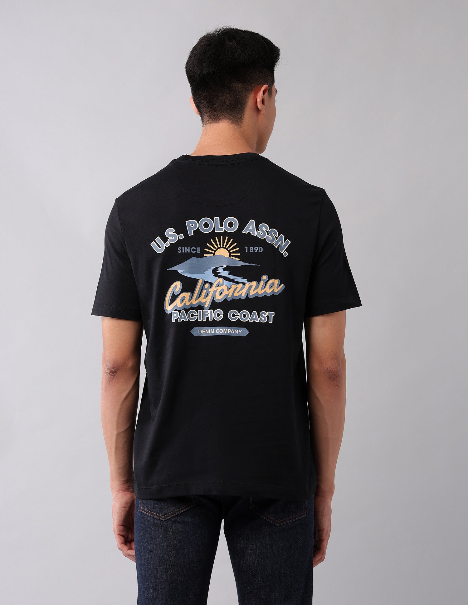 Brand Printed Muscle Fit T-Shirt Black - U.S. POLO ASSN. | Large