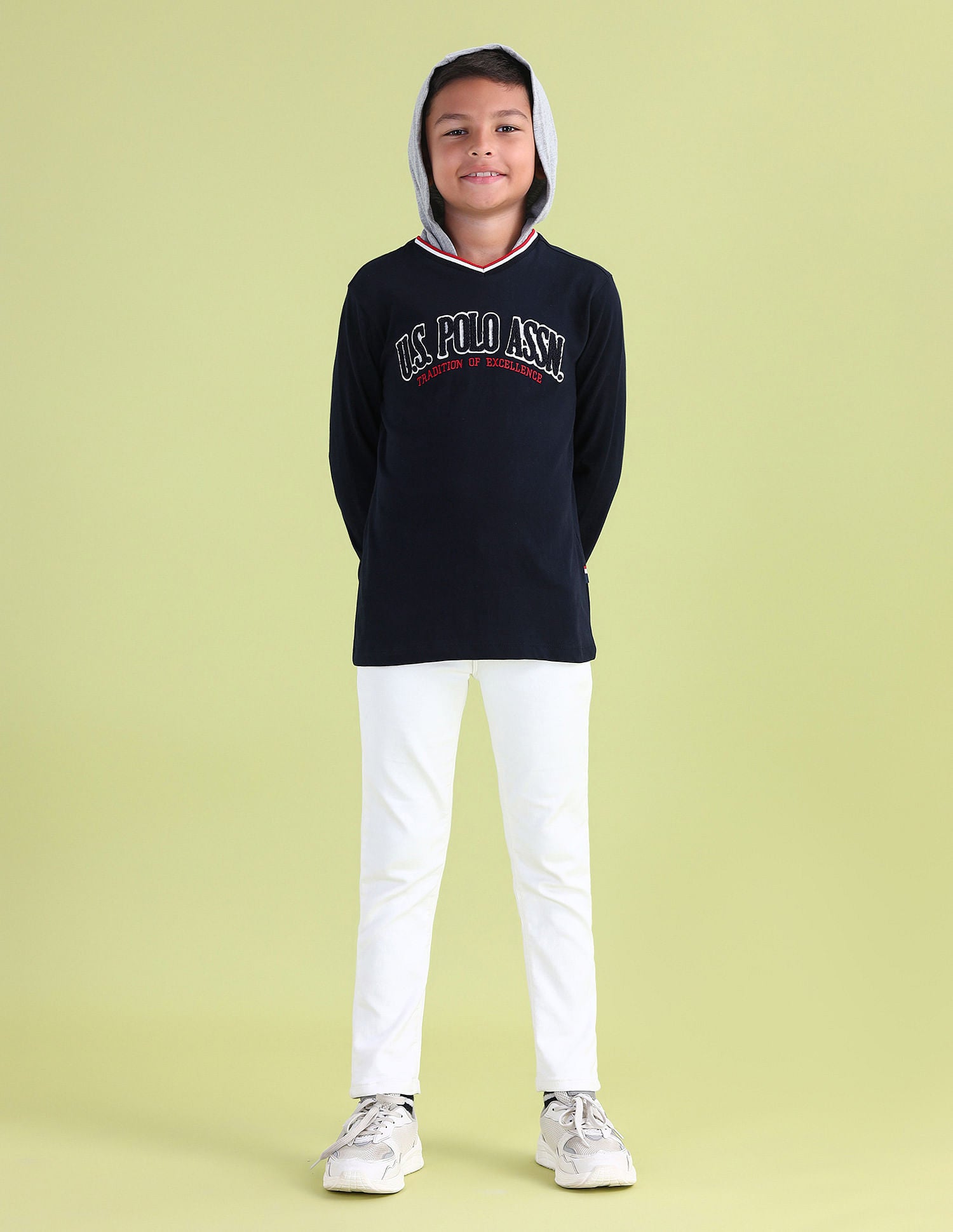 Boys Hooded Brand T-Shirt Navy - U.S. POLO ASSN. | Large
