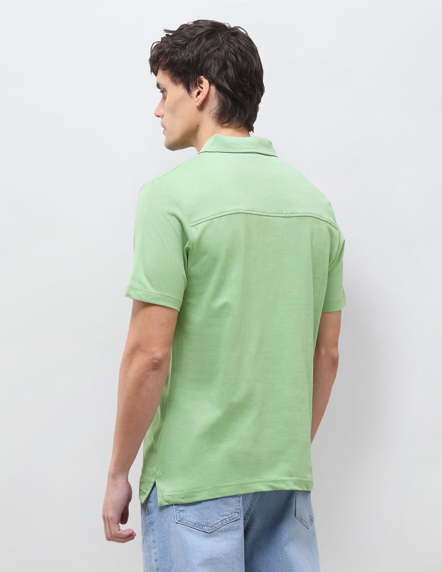 Solid Slim Fit Polo Shirt Light Green - U.S. Polo Assn. India | Large