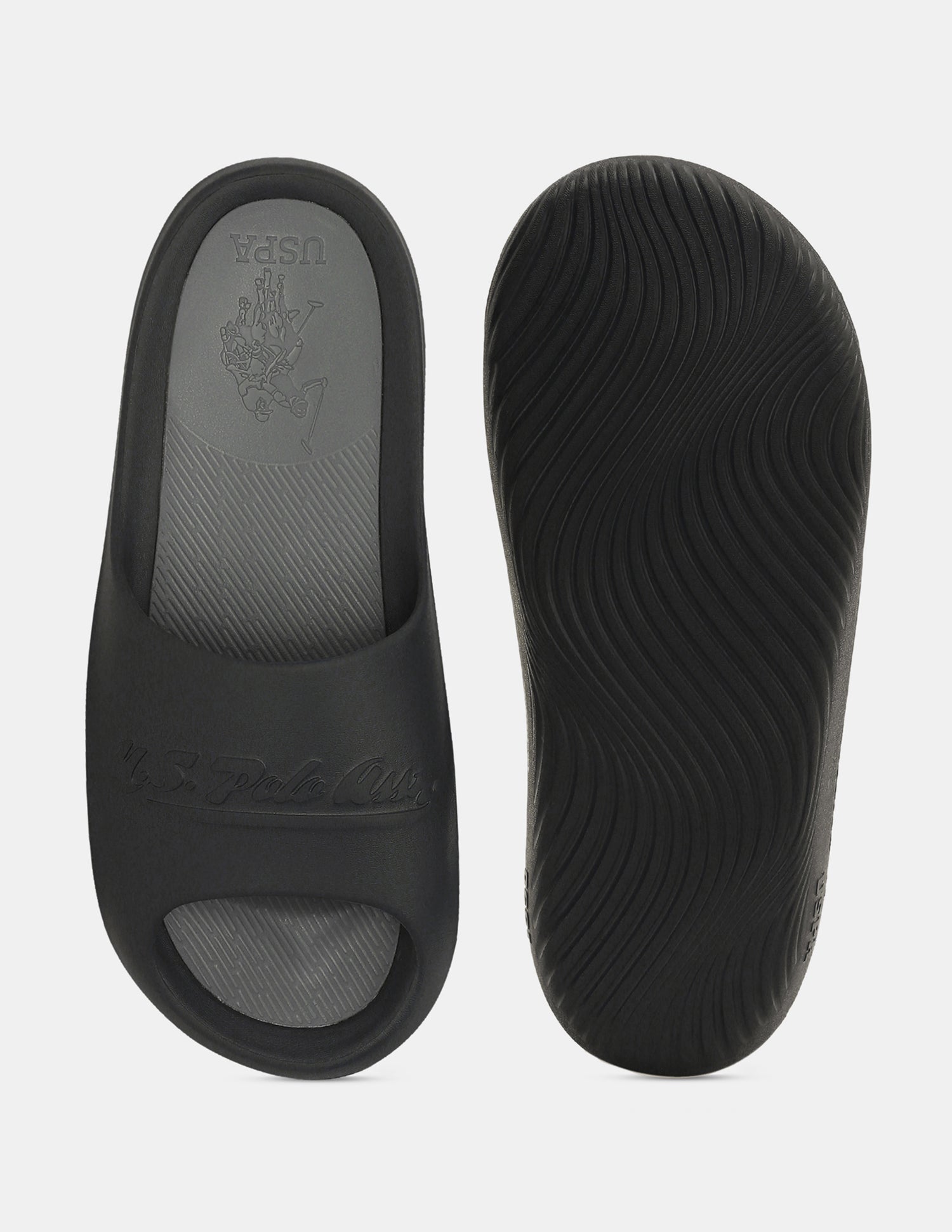 Men Eva Arda Slippers Black - U.S. Polo Assn. India | Large