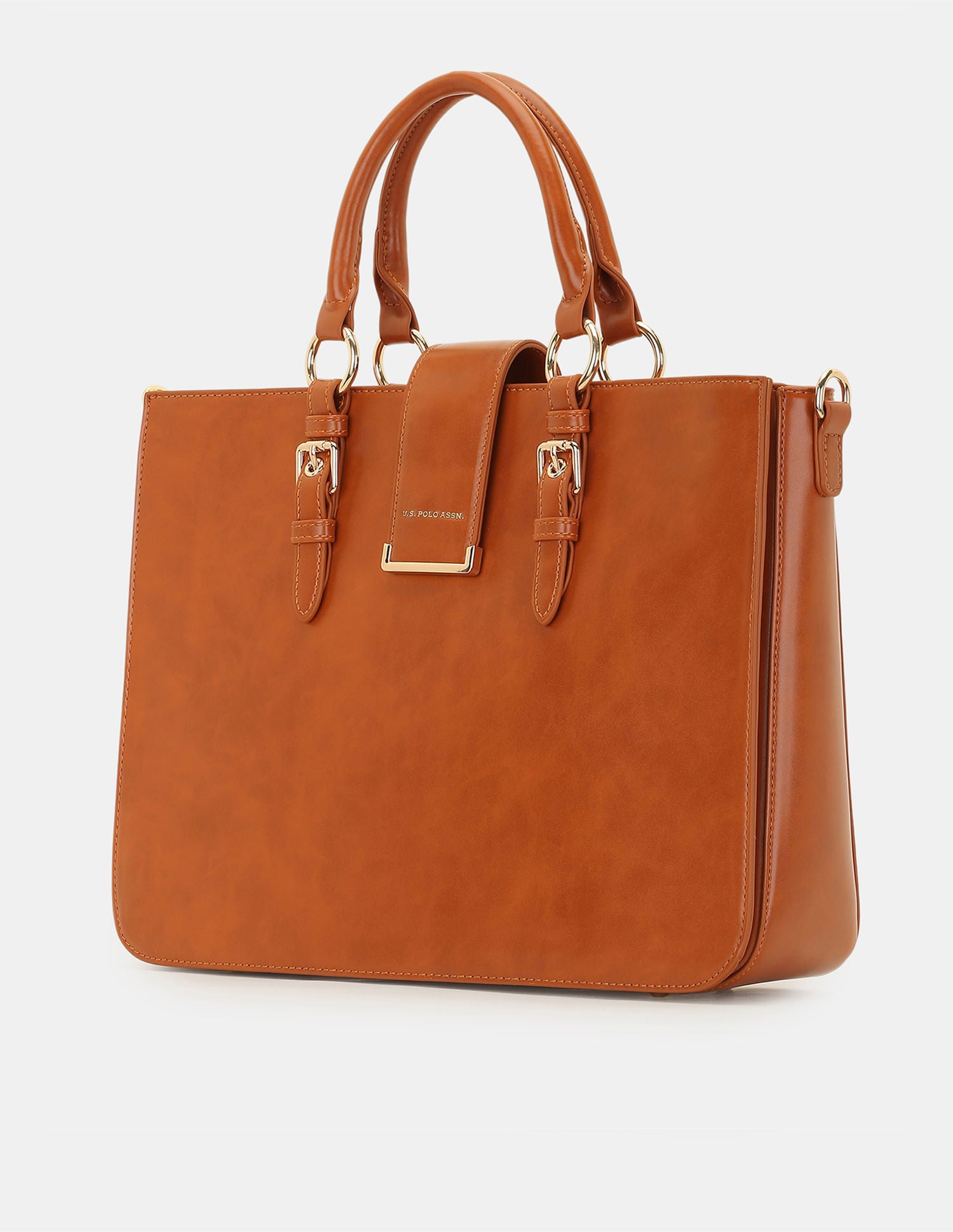 Women Bianca Tote Bag with Detachable strap sling Tan - U.S. POLO ASSN. | Large