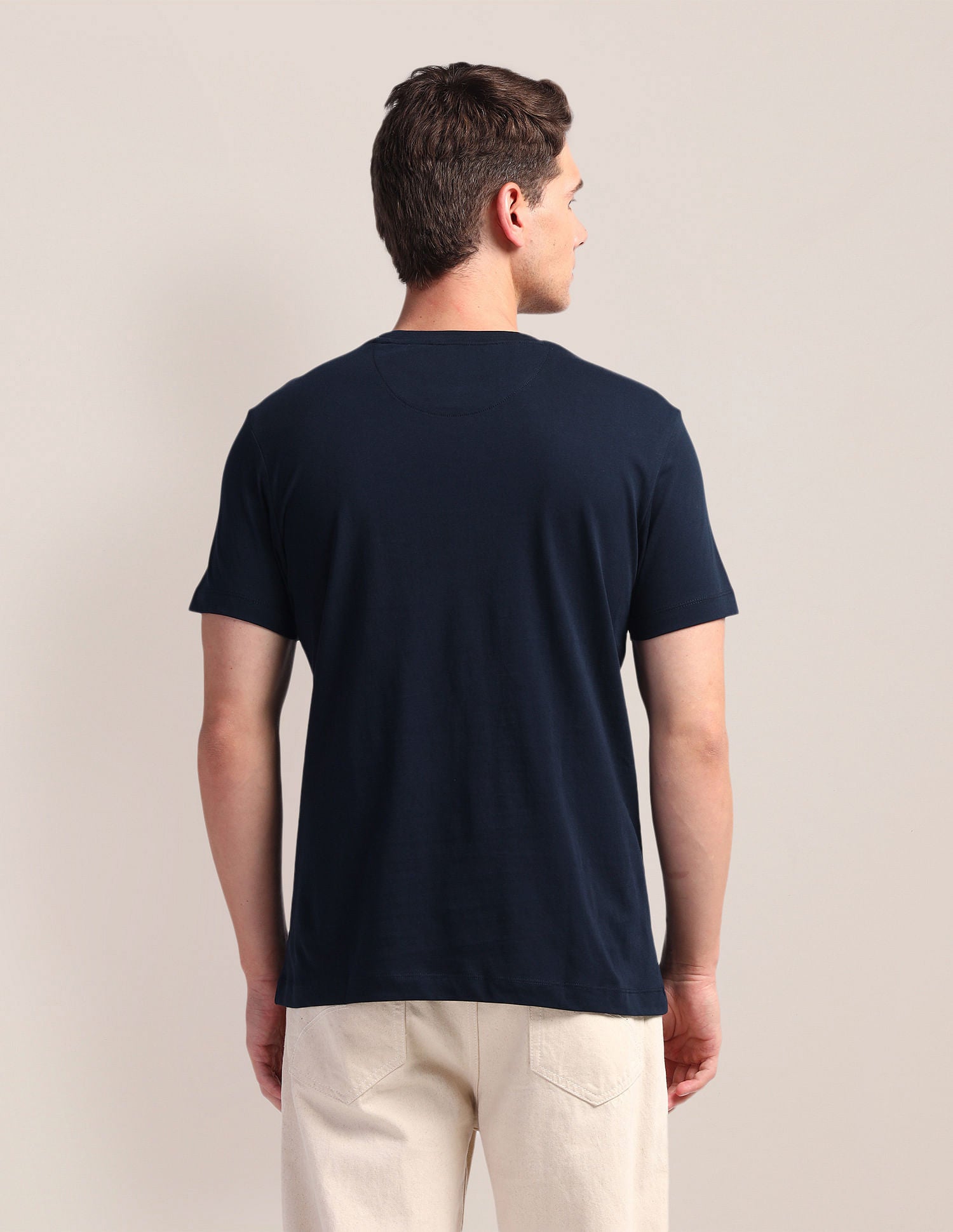 Brand Print Slim Fit T-Shirt Navy - U.S. Polo Assn. India | Large