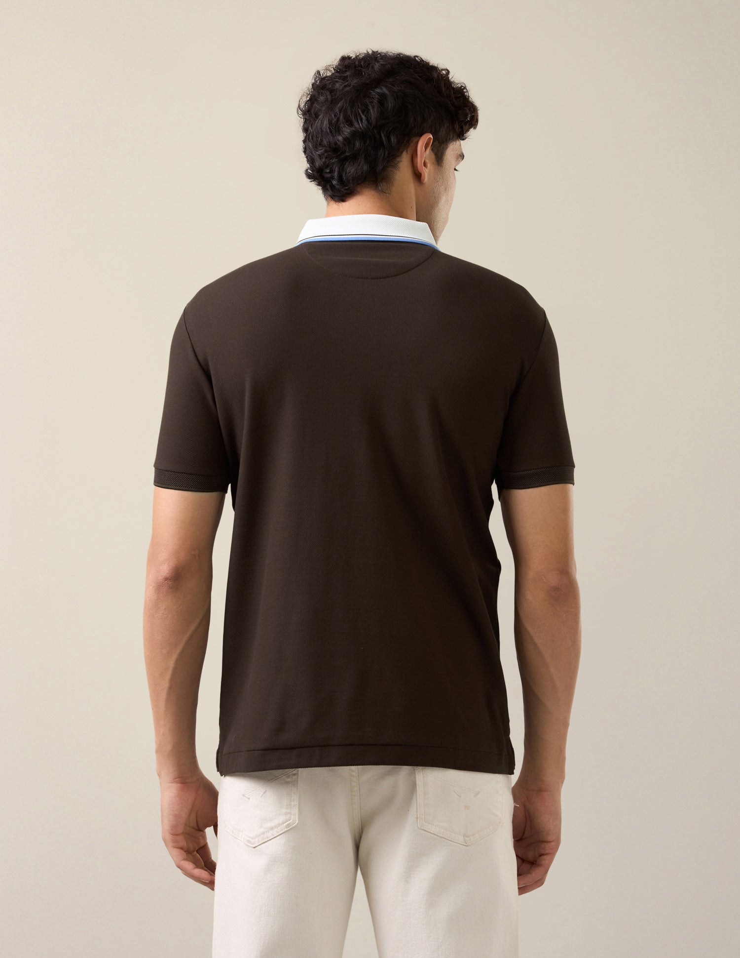 Solid Slim Fit Polo Shirt Brown - U.S. Polo Assn. India | Large
