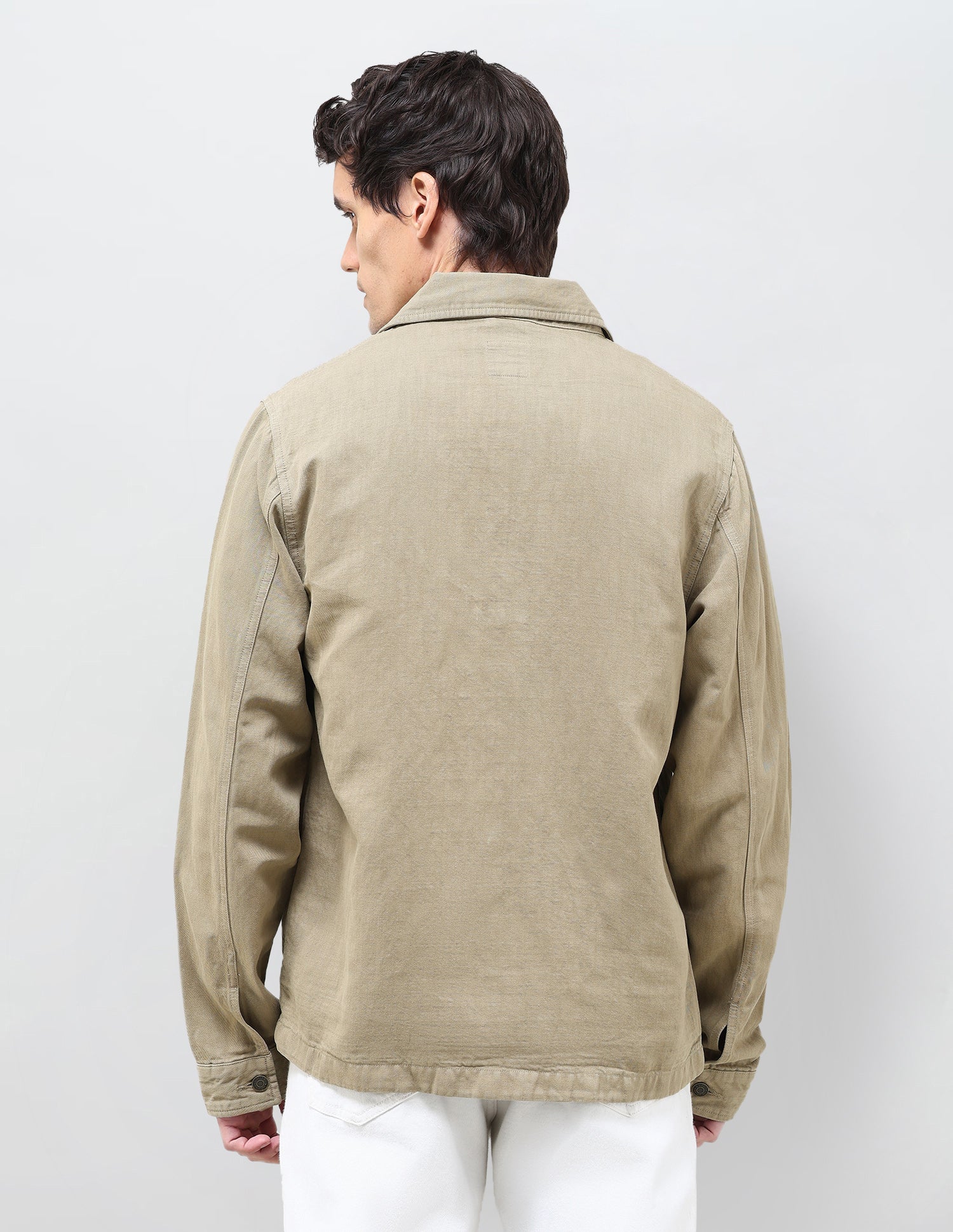 Solid Regular Fit Shacket Khaki - U.S. Polo Assn. India | Large