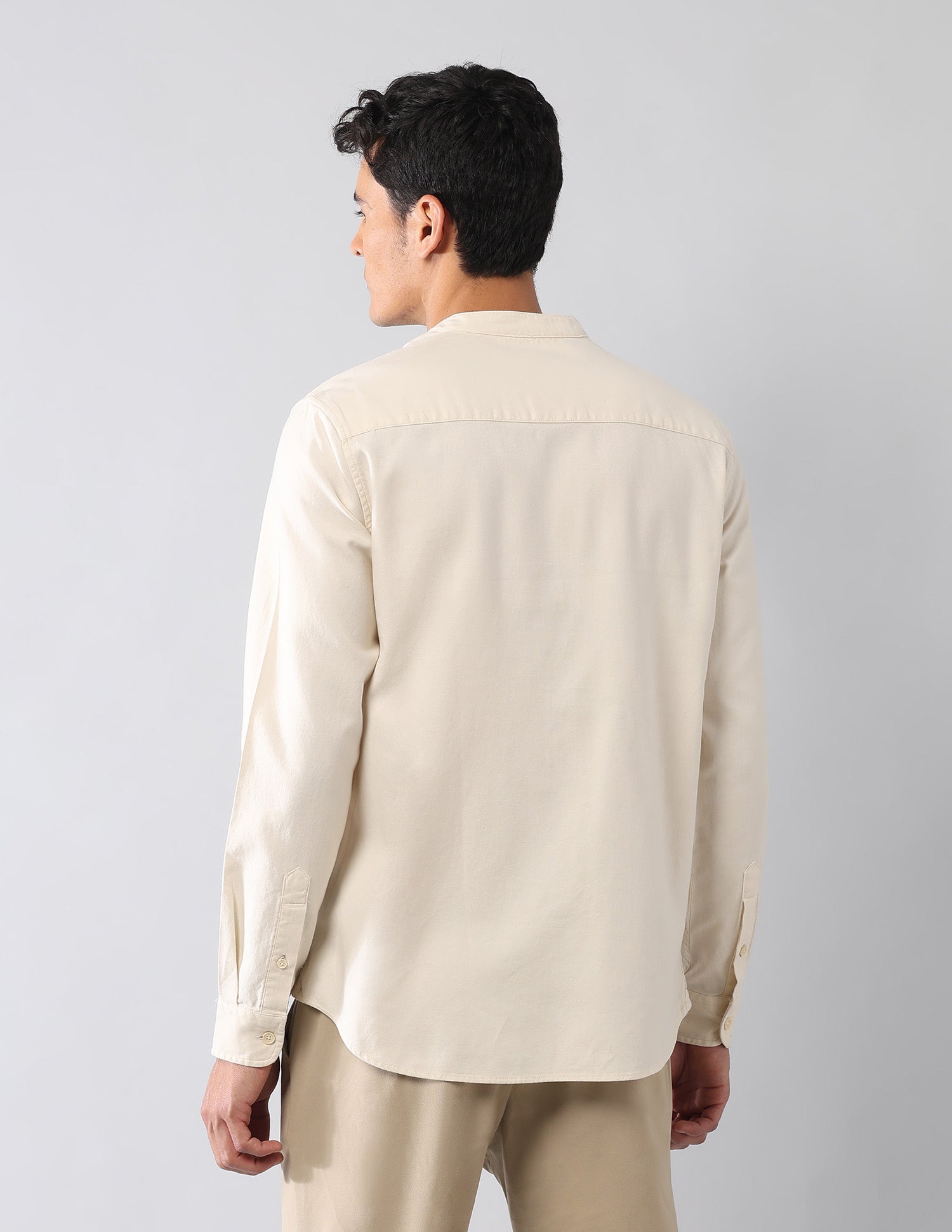 Solid Twill Regular Fit Shirt Ecru - U.S. Polo Assn. India | Large
