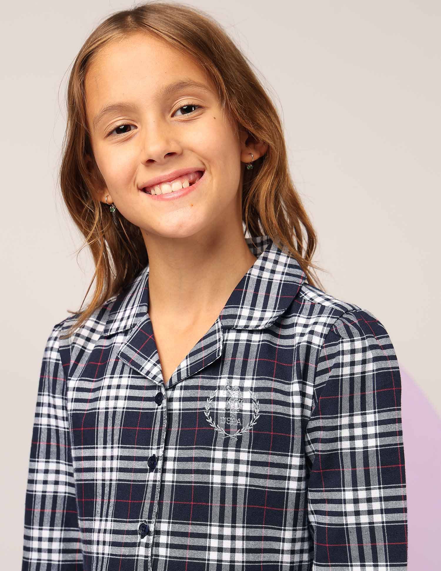 Girls Checked A-Line Dress Navy - U.S. POLO ASSN. | Large