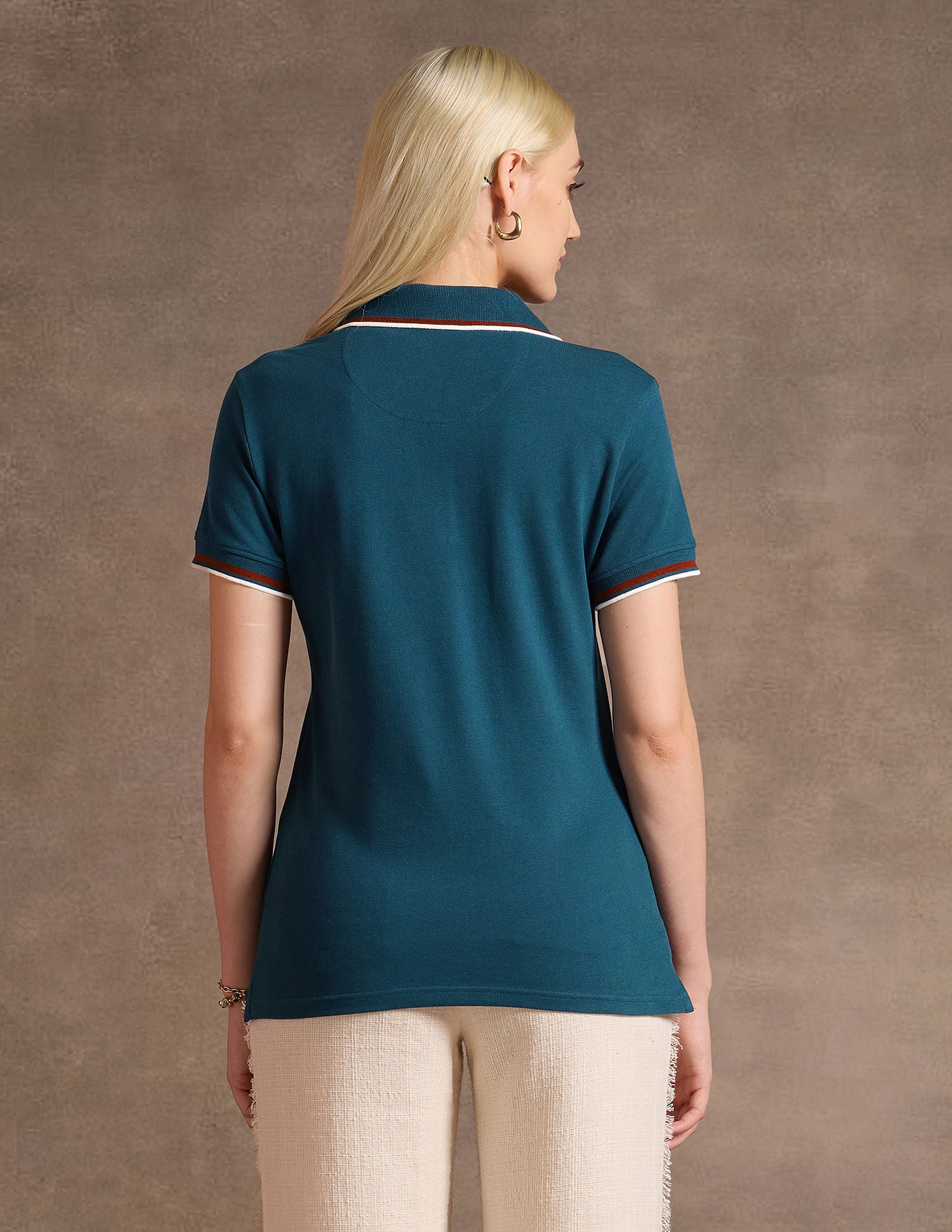 Tipped Collar Solid Polo Shirt Teal - U.S. POLO ASSN. | Large