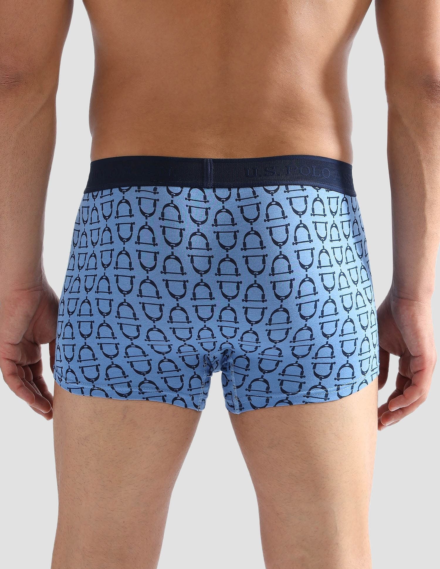 Anti Microbial Printed PT005 Trunks - Pack of 1 Blue - U.S. POLO ASSN. | Large