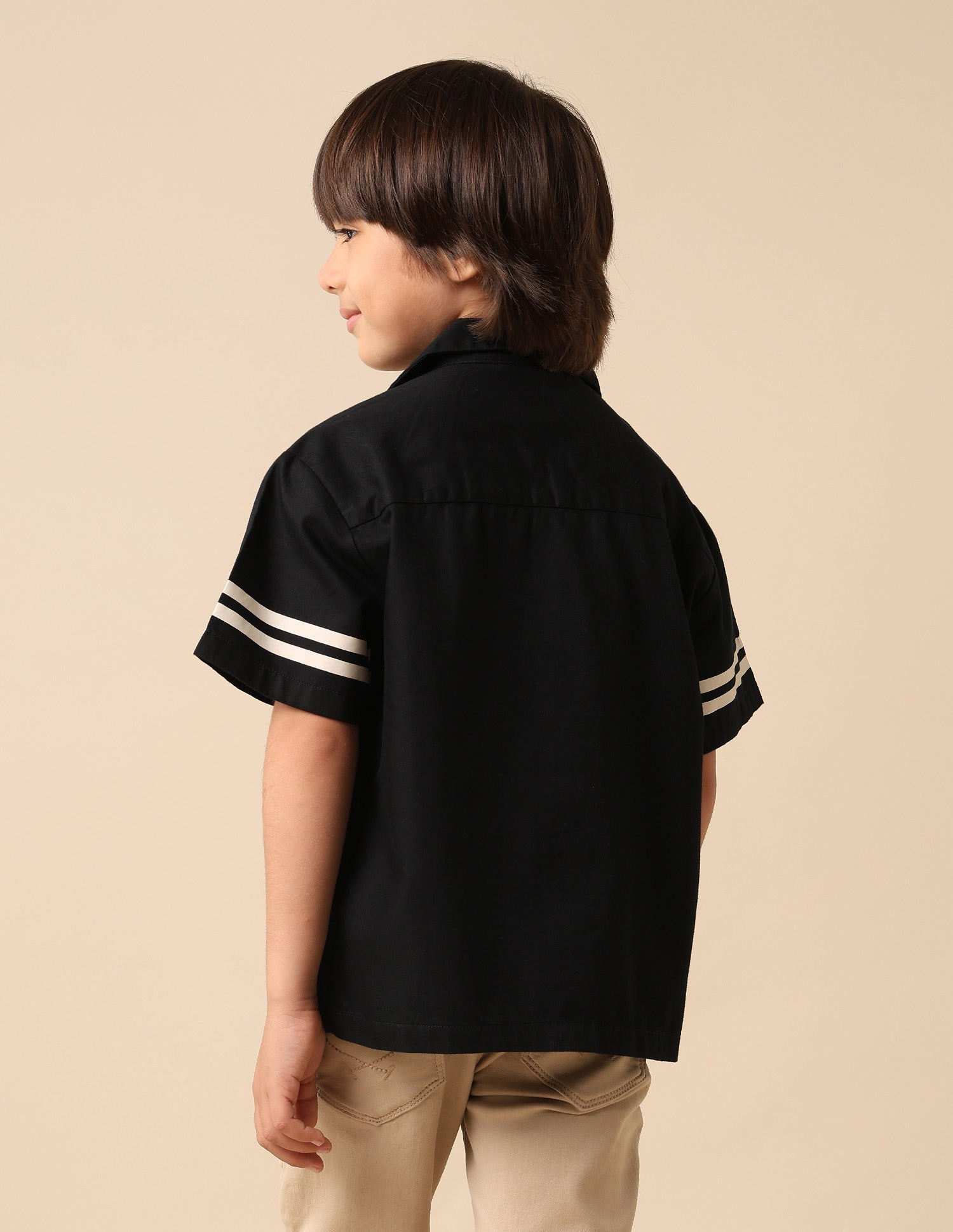 Boys Pure Cotton Cuban Shirt Black - U.S. POLO ASSN. | Large