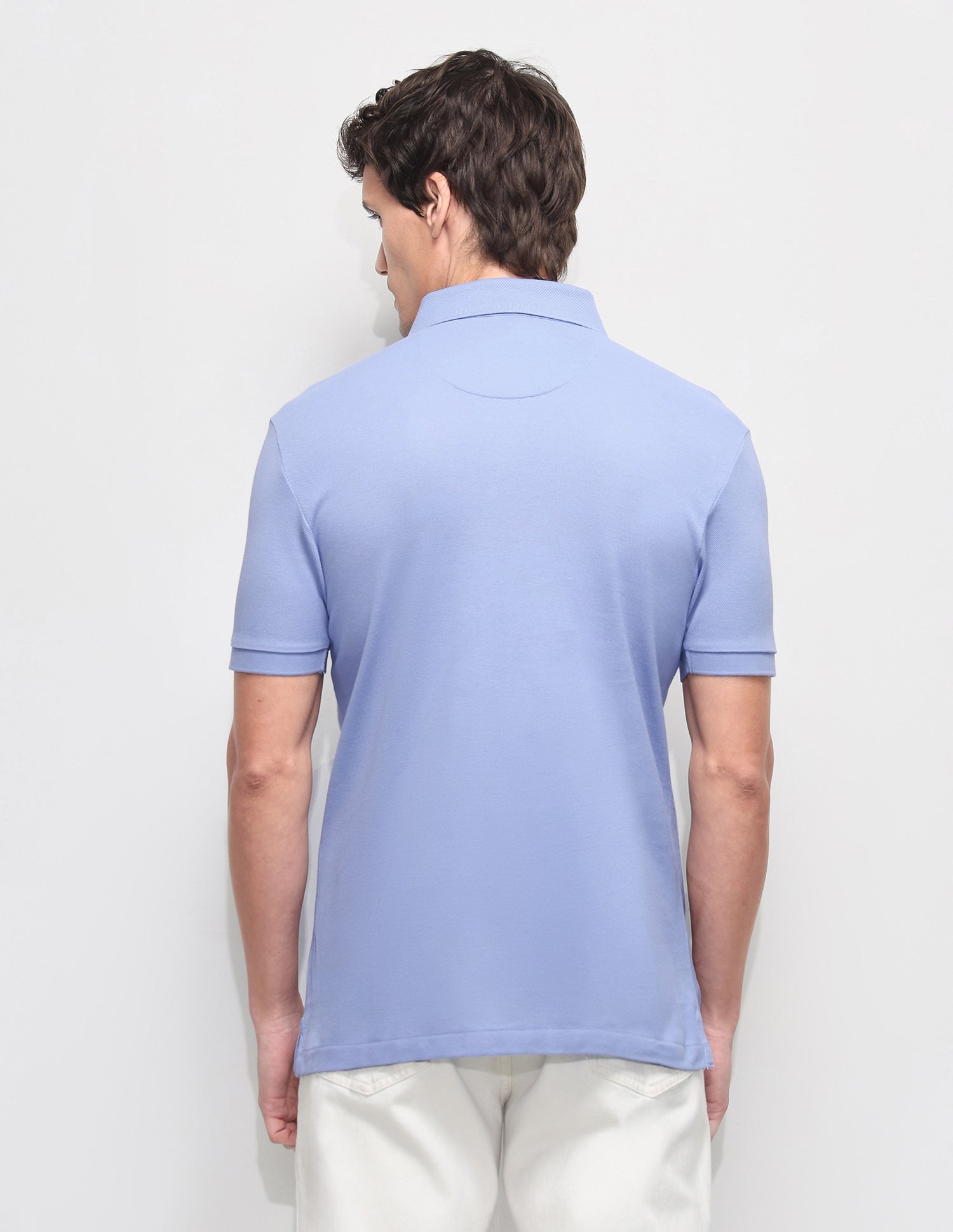 Solid Slim Fit Polo Shirt Blue - U.S. Polo Assn. India | Large