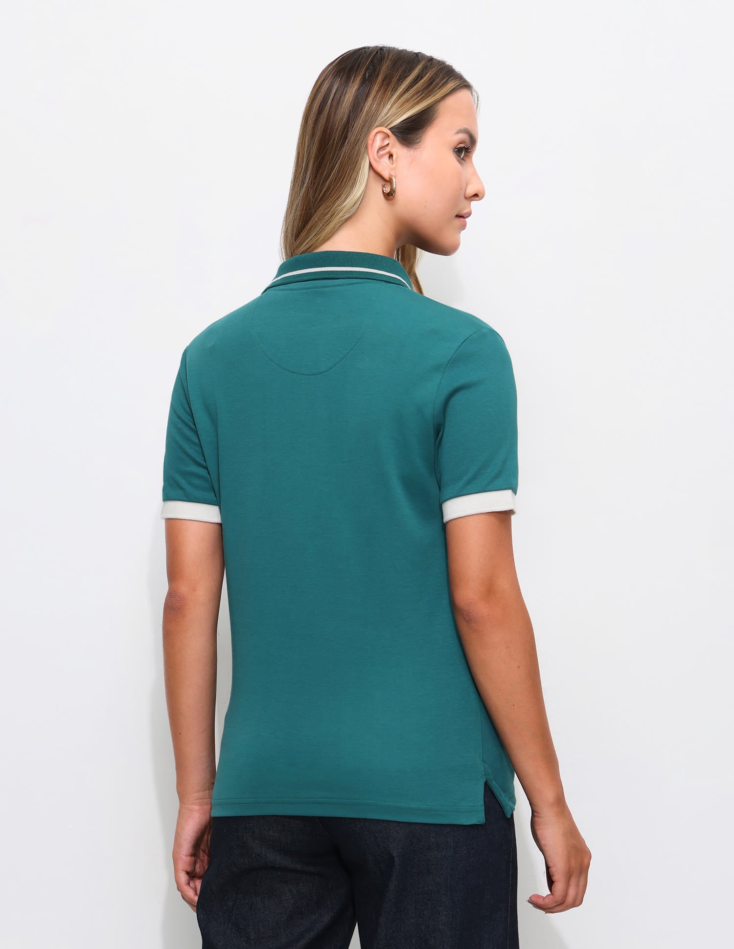 Solid Regular Fit Tpped collar Polo shirt Green - U.S. Polo Assn. India | Large