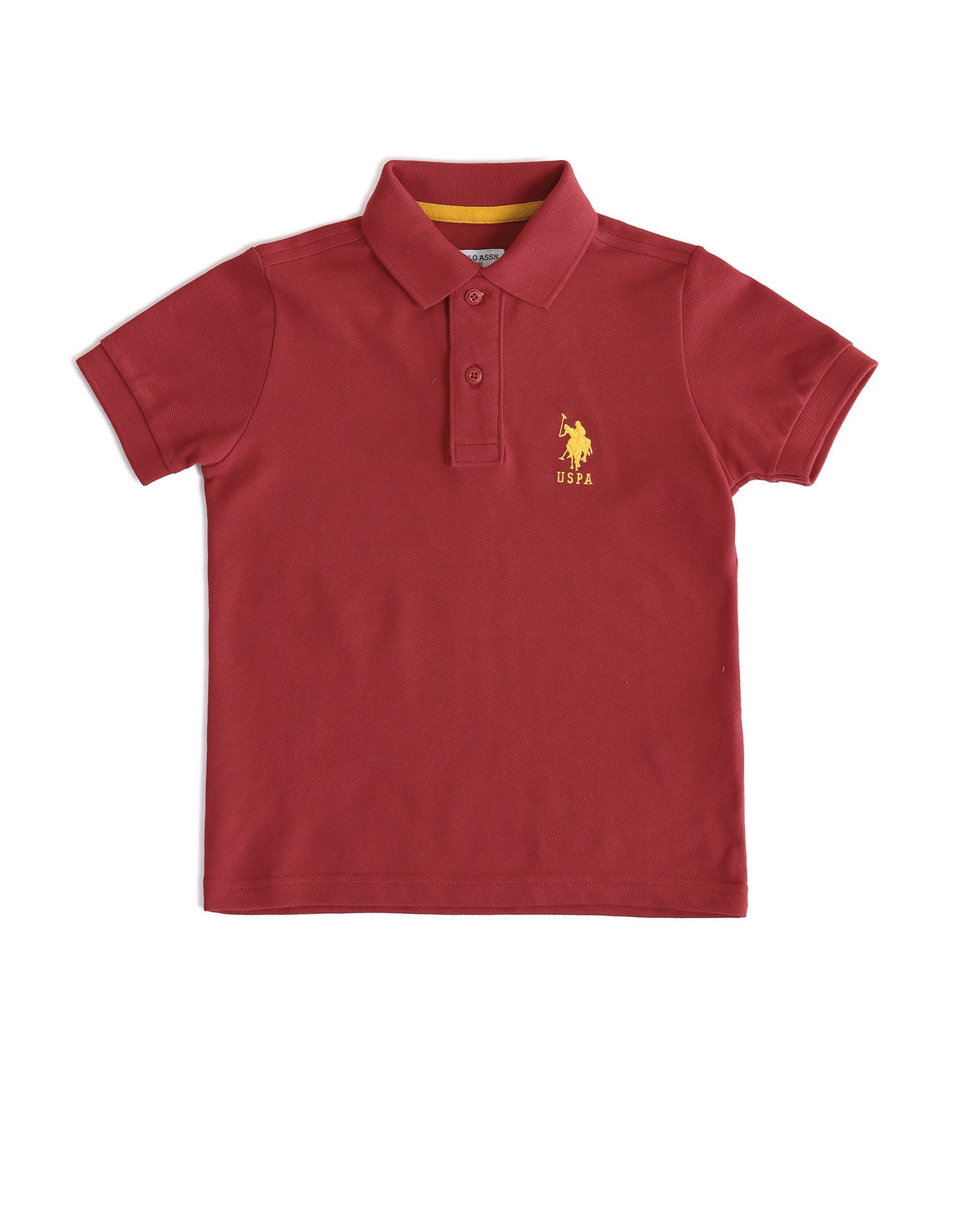 Boys Solid Regular Fit Polo Shirts Maroon - U.S. POLO ASSN. | Large
