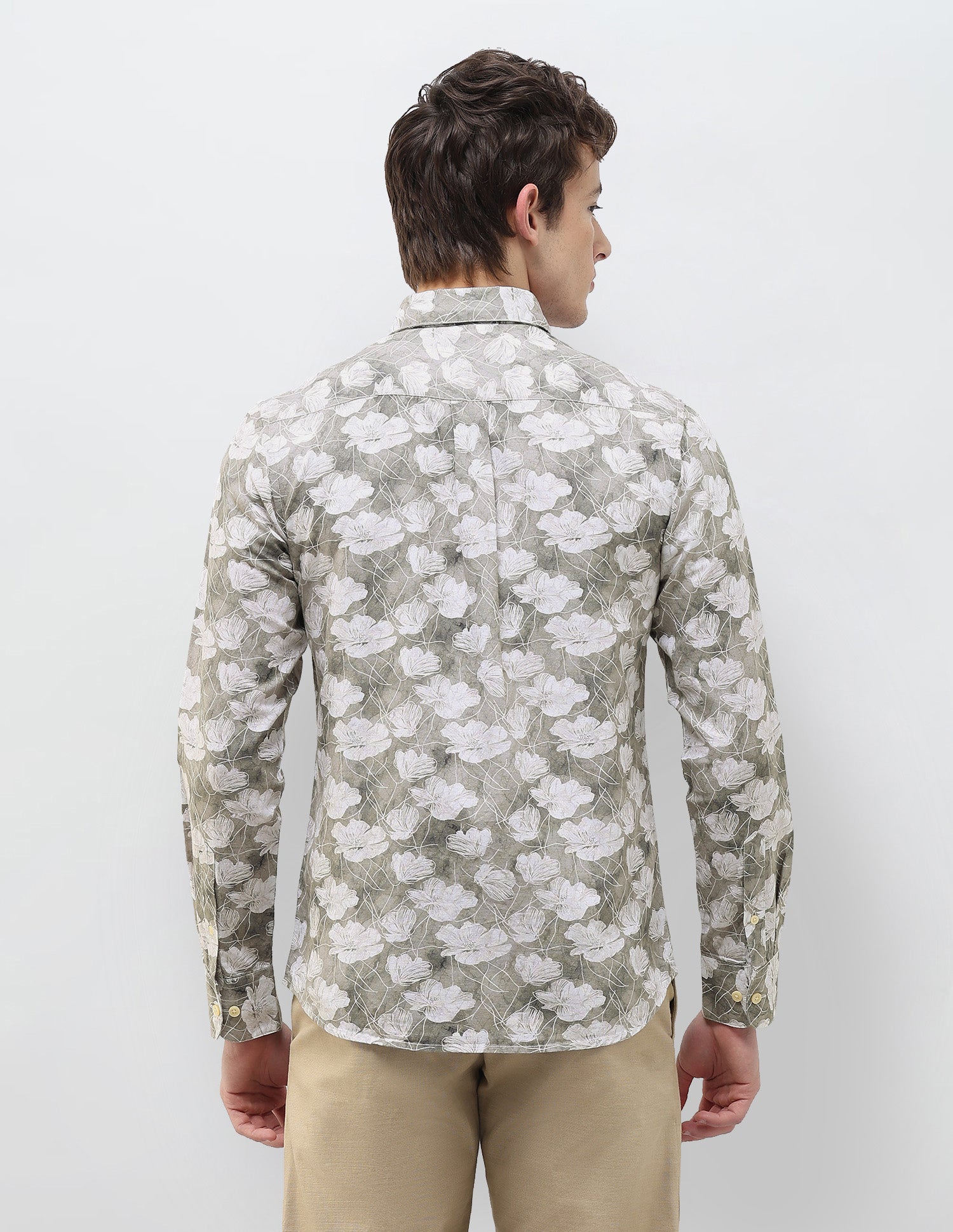 Floral Printed Regular Fit Shirt Sage - U.S. Polo Assn. India | Large