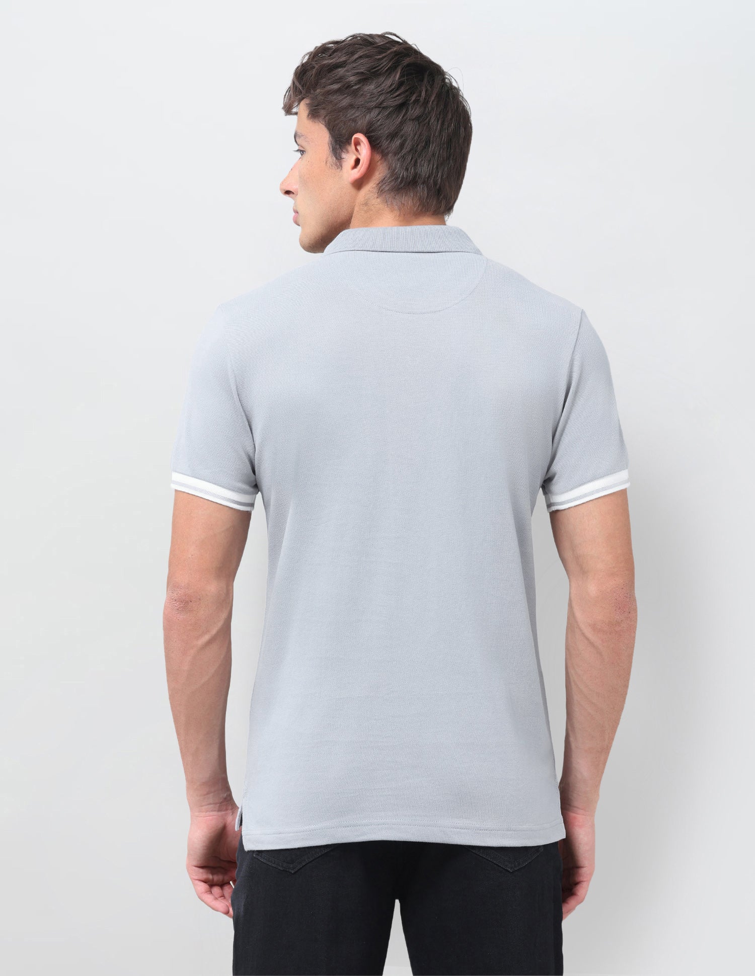 Solid Slim Fit Polo Shirt Grey - U.S. Polo Assn. India | Large