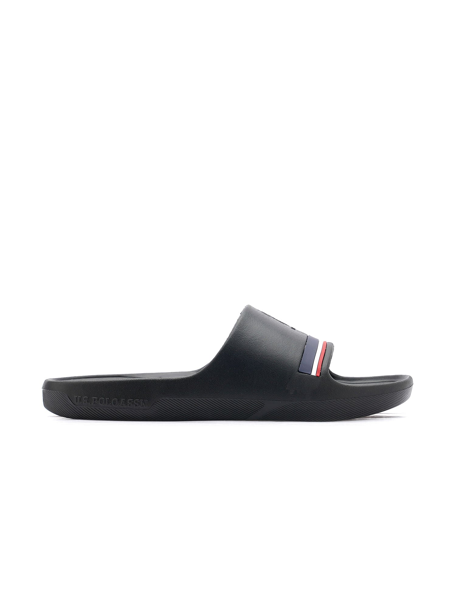 Men Easton Black Foam Walk Sliders Black - U.S. Polo Assn. India | Large