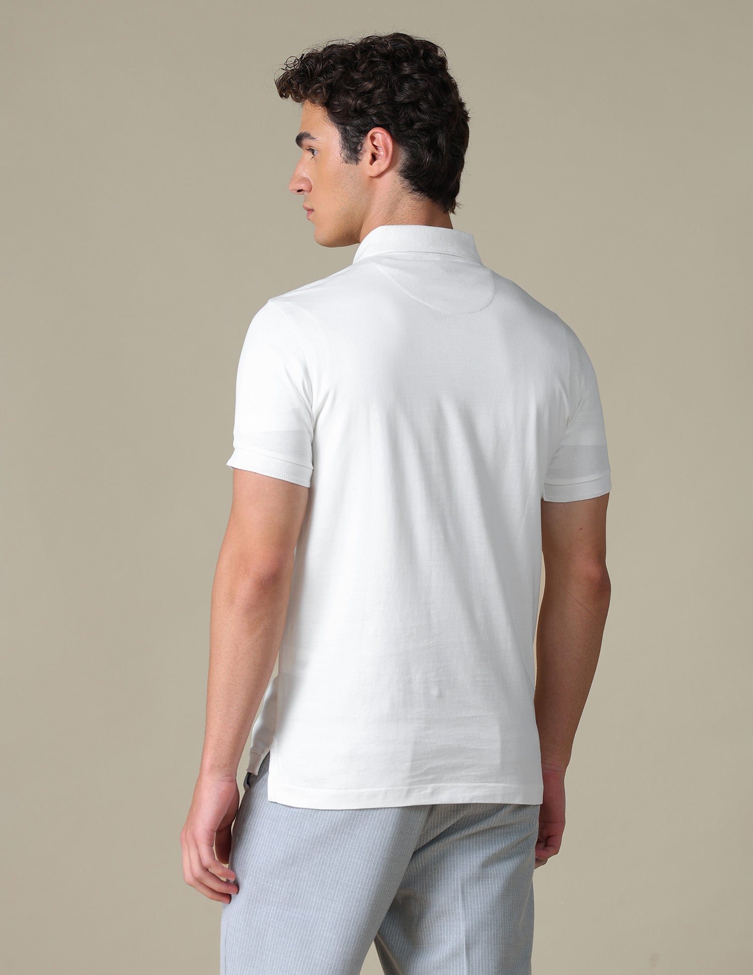 Solid Regular Fit Polo Shirt Ivory - U.S. Polo Assn. India | Large