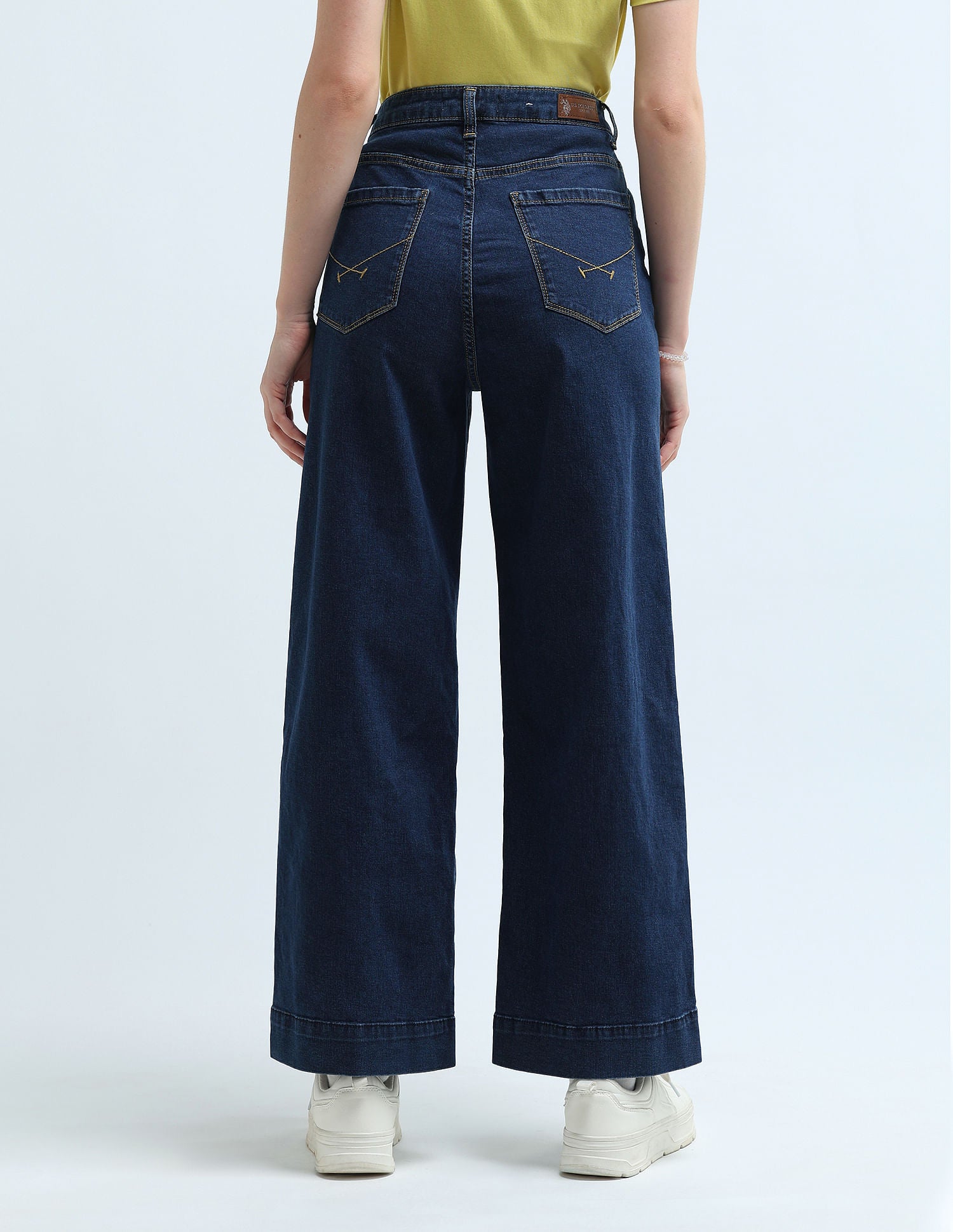 High Rise Wide Leg Jeans Dark Blue - U.S. Polo Assn. India | Large
