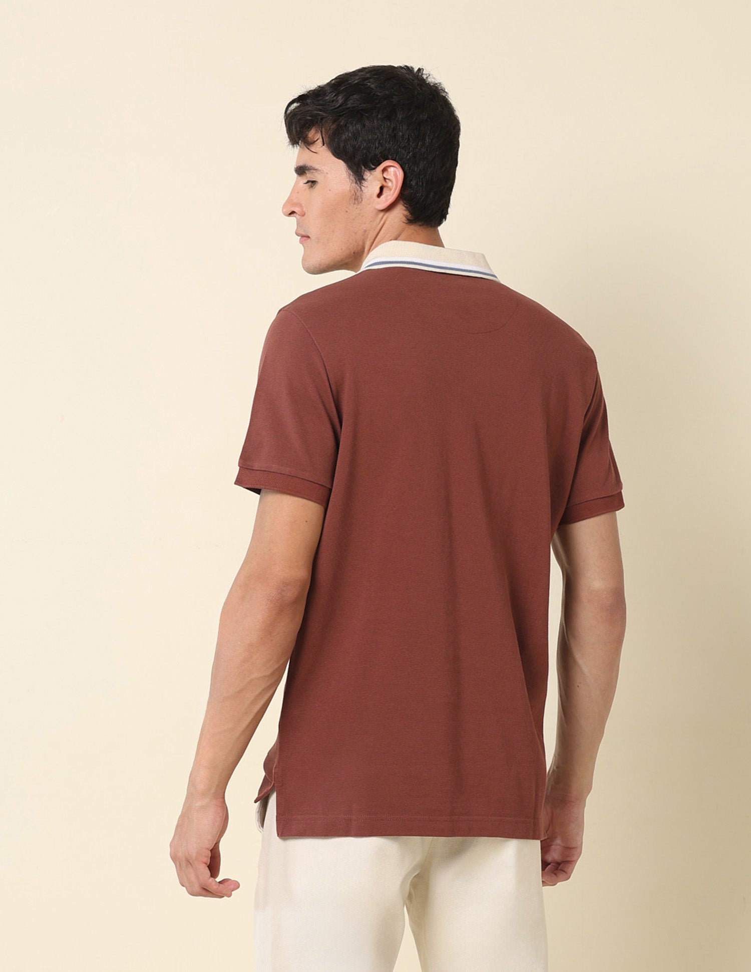 Pure Cotton Slim Fit Classic Polo Shirt Light Brown - U.S. Polo Assn. India | Large