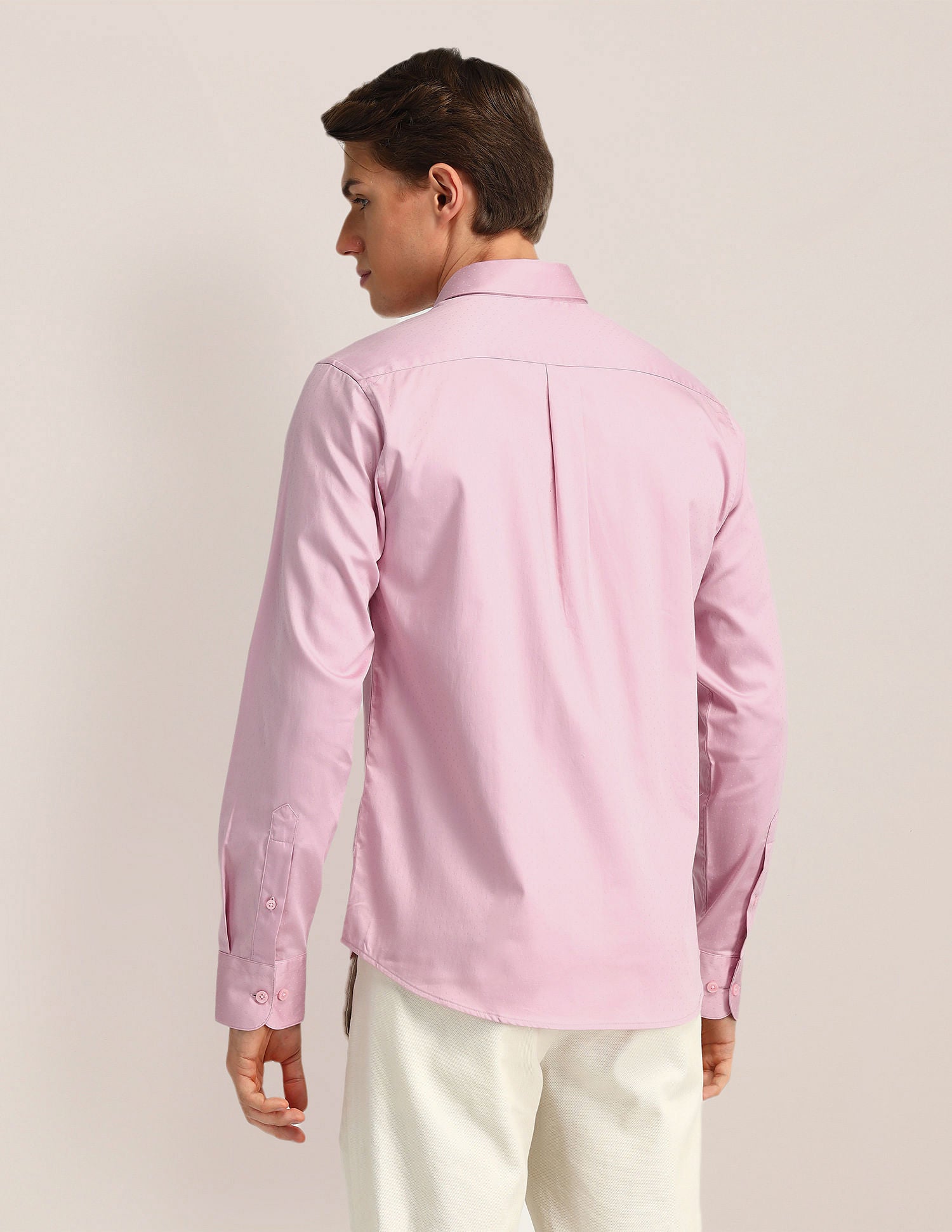 Dobby Weave Regular Fit Shirt Pink - U.S. Polo Assn. India | Large