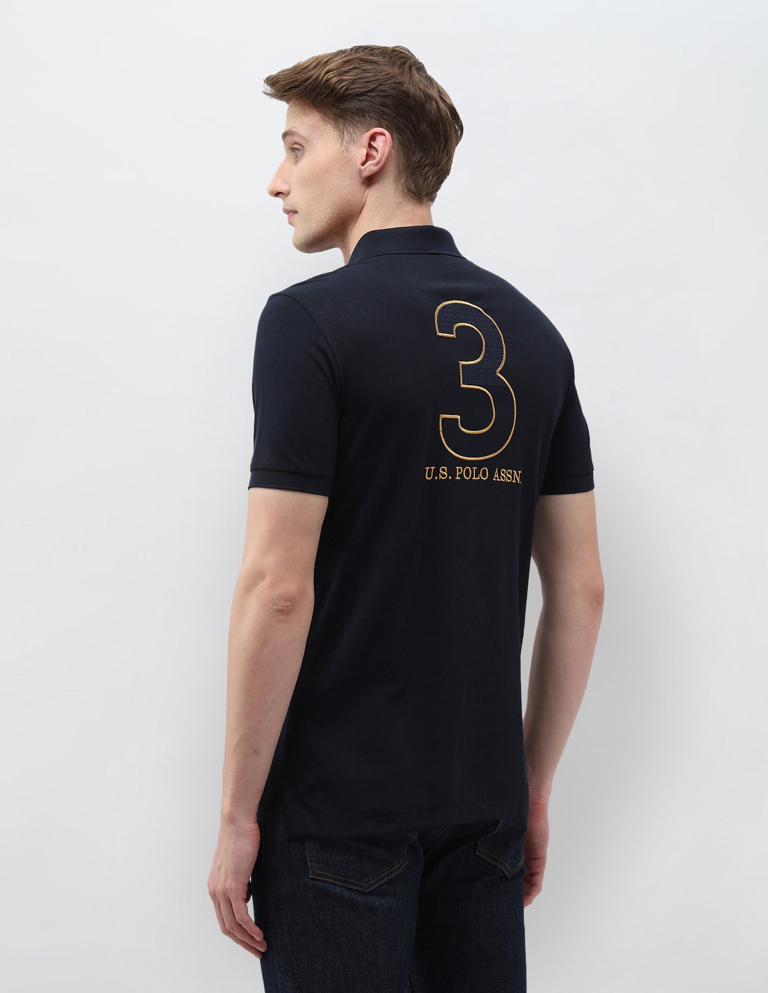 Numeric Brand Embroidered Regular Fit Polo Shirt Navy - U.S. Polo Assn. India | Large
