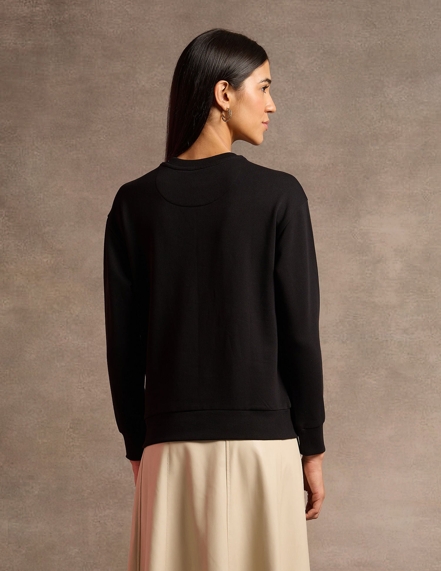 Brand Printed Regular Fit Sweatshirt Black - U.S. POLO ASSN. | Large