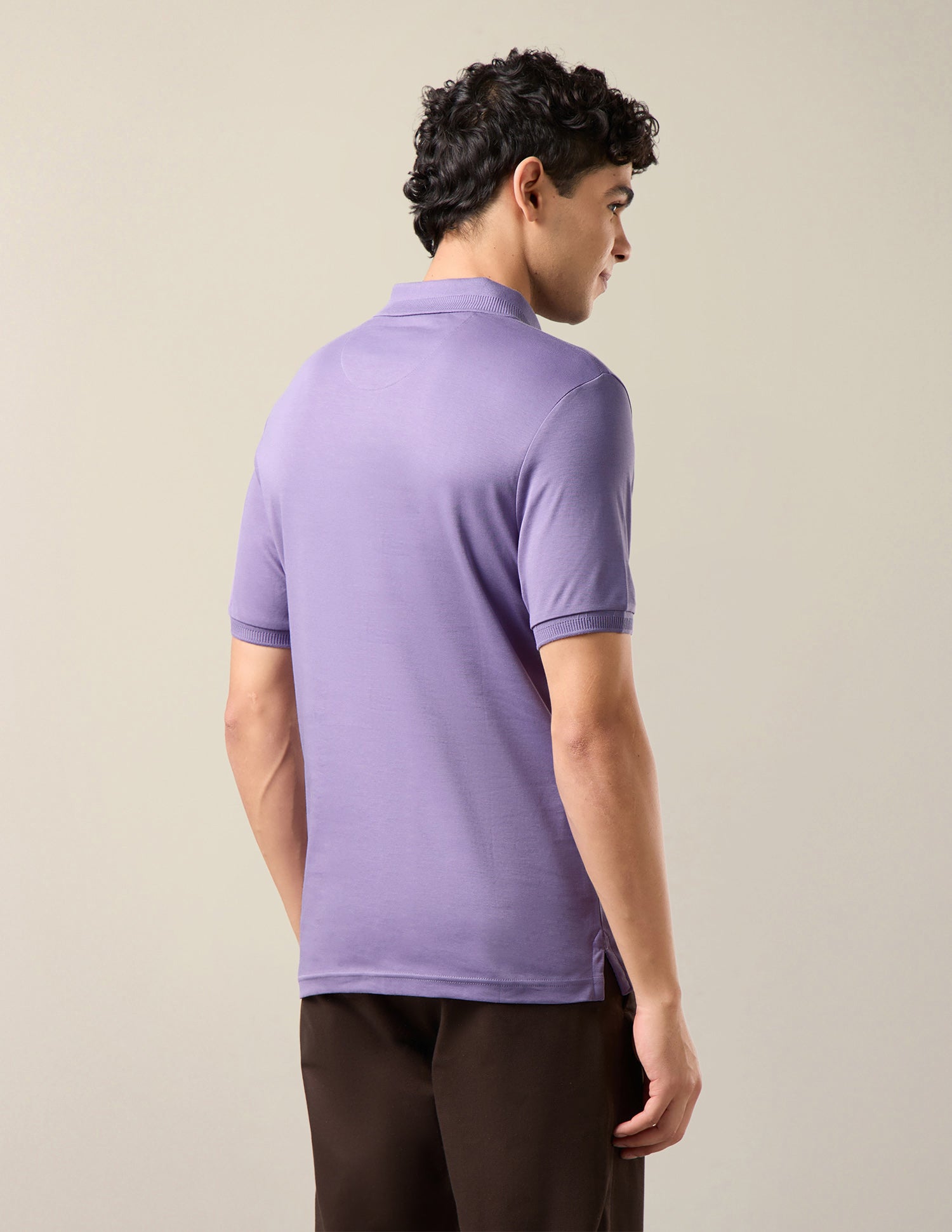 Solid Slim Fit Polo Shirt Lavender - U.S. Polo Assn. India | Large