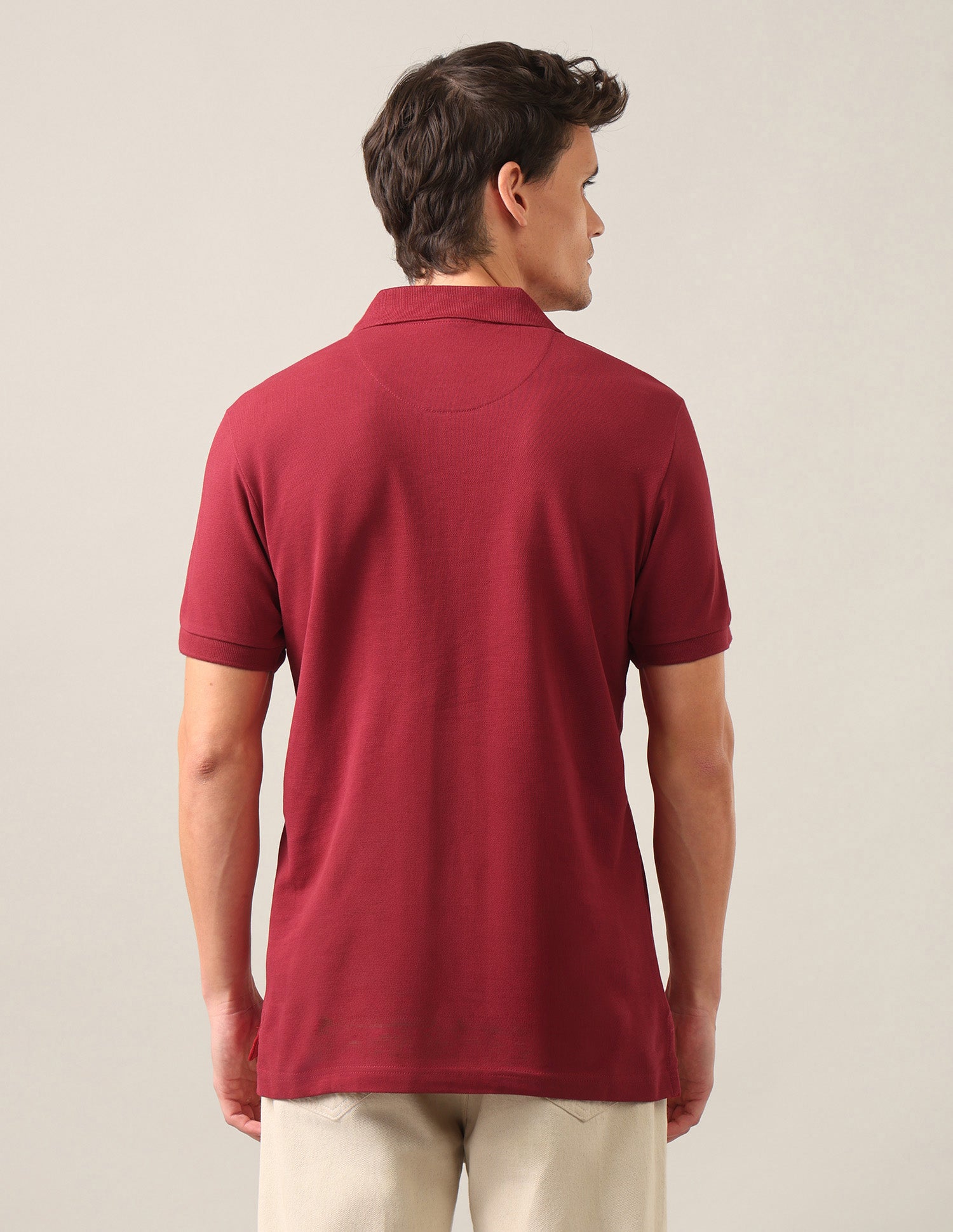 Typographic Brand Printed Slim Fit Polo Shirt Red - U.S. Polo Assn. India | Large