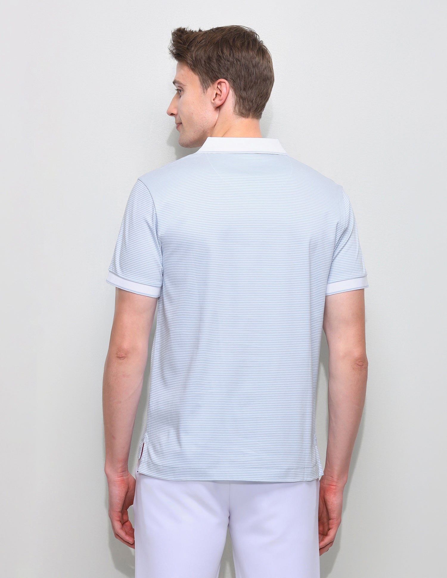 Horizontal Striped Slim Fit Polo Shirt Light Blue - U.S. Polo Assn. India | Large