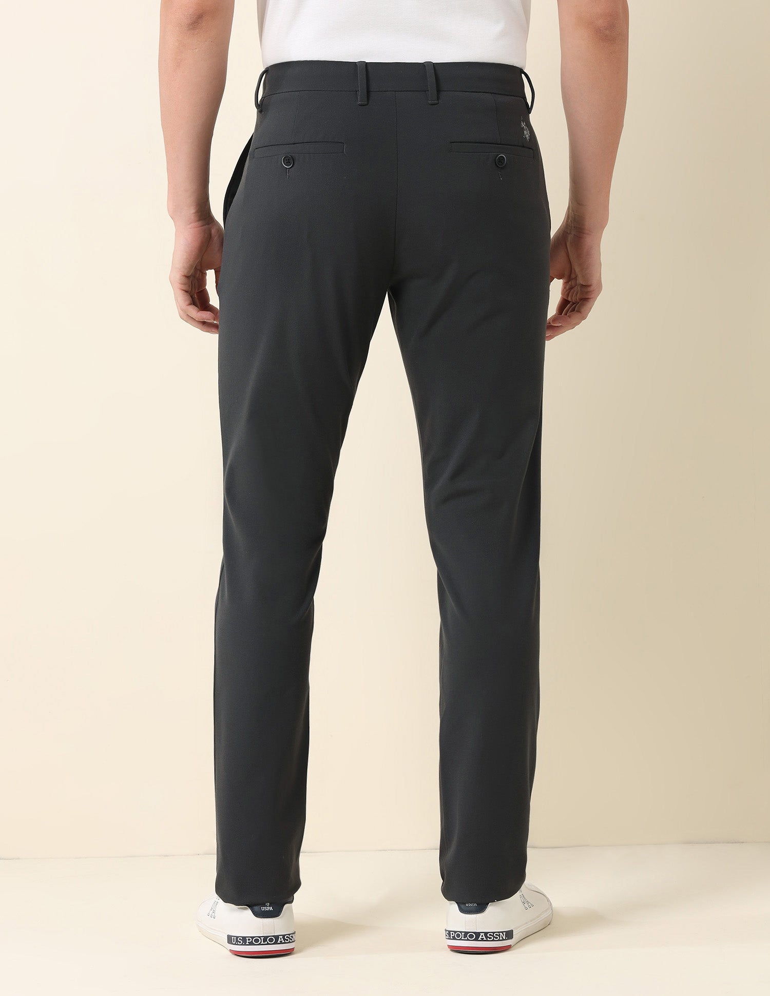 Austin Slim Fit Bi-Stretch Chinos Charcoal - U.S. POLO ASSN. | Large